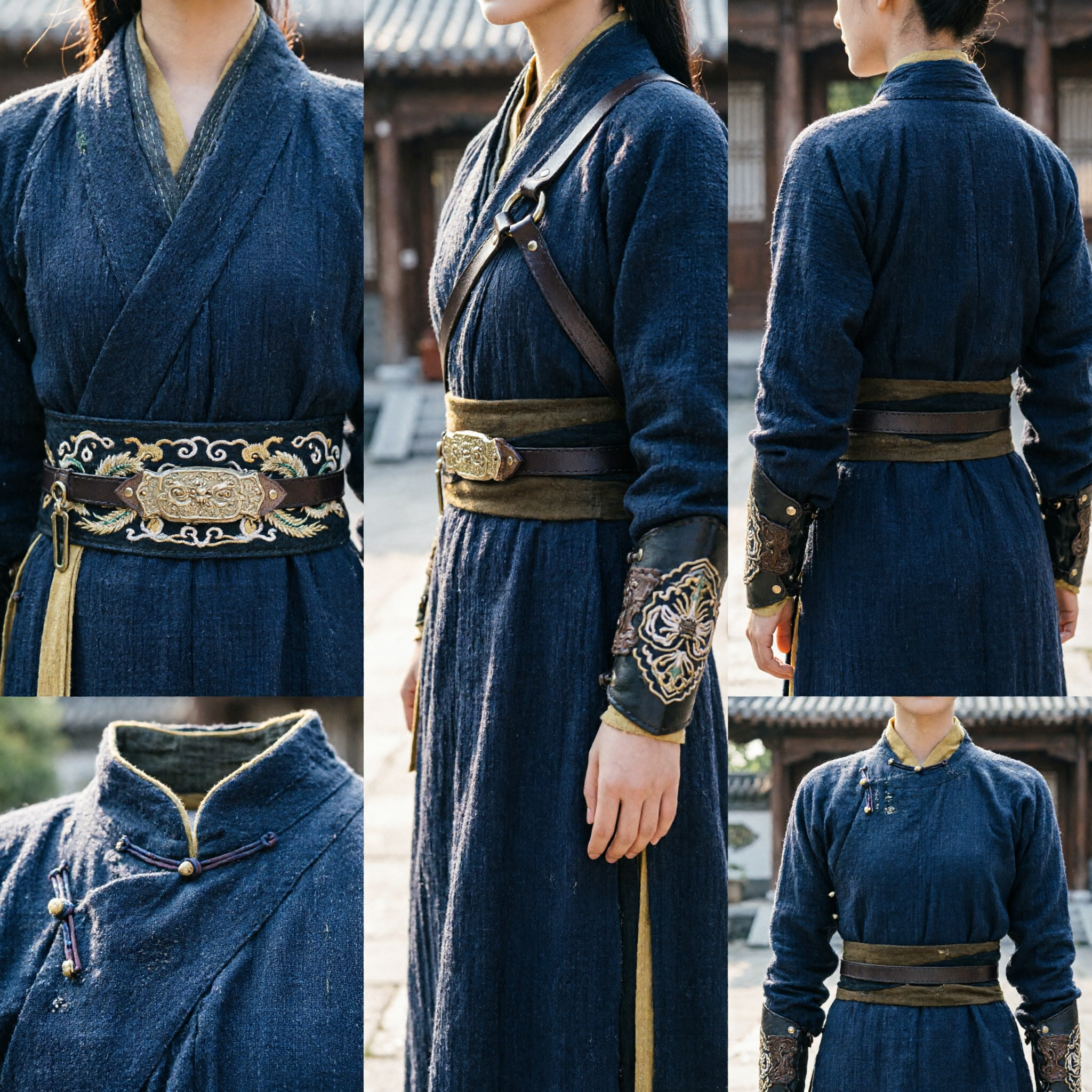 Древний китайский костюм женщины-воительницы уся, черный ханфу ассасина с вуалью и шляпой для косплея и выступлений - Asian Costume