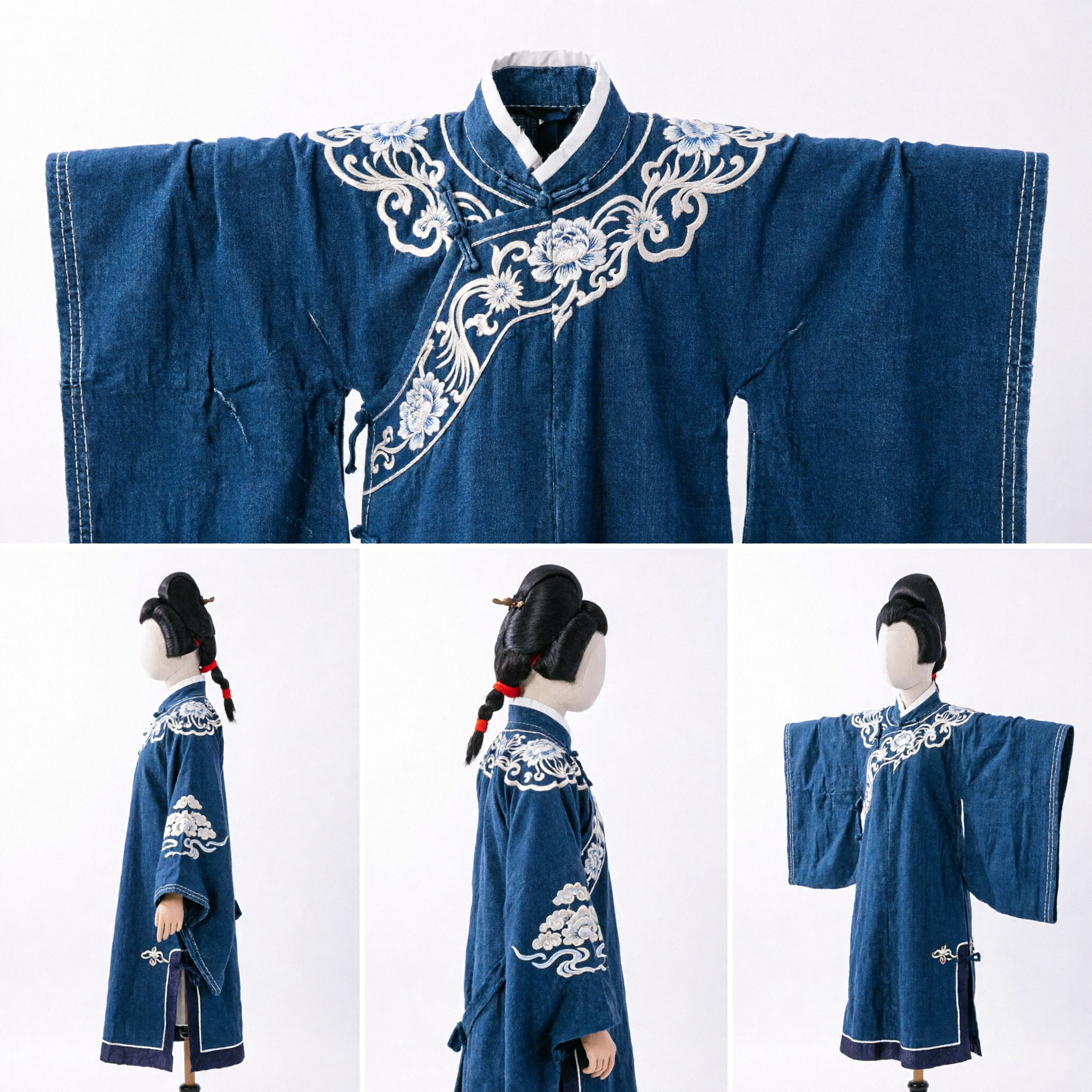 Perruque chignon classique chinoise ancienne - Accessoire de costume Hanfu traditionnel, coiffure noire relevée pour cosplay et spectacle - Asian Costume