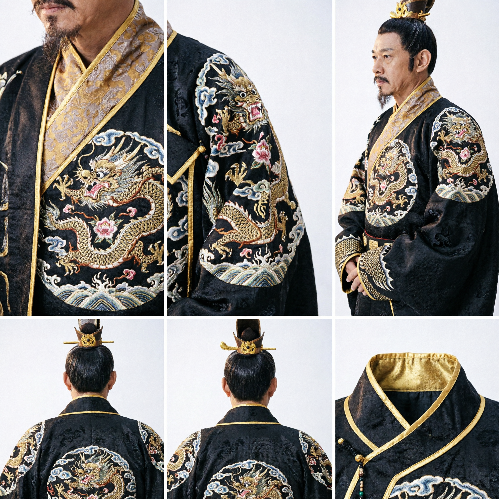 Oud Chinees Keizer Kostuum Zwart Drakengewaad Tang-dynastie Hanfu voor Mannen Historische Cosplay Optreden - Asian Costume
