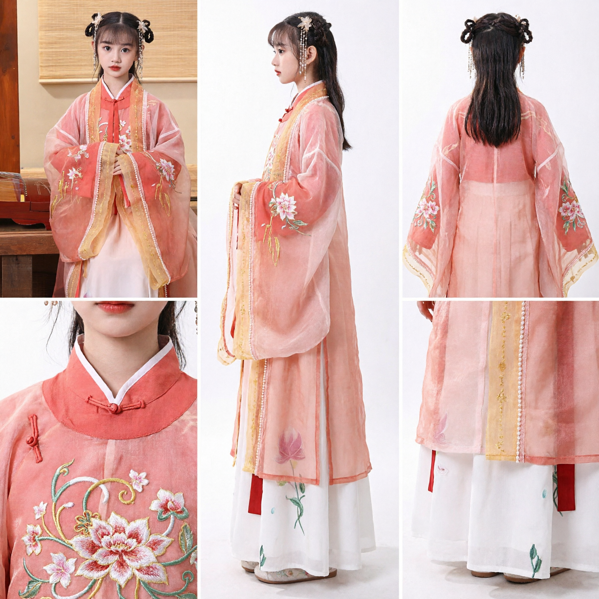 Costume traditionnel chinois Hanfu pour enfants filles - Robe de princesse ancienne, vêtement de fée de la dynastie Tang pour spectacle - Asian Costume