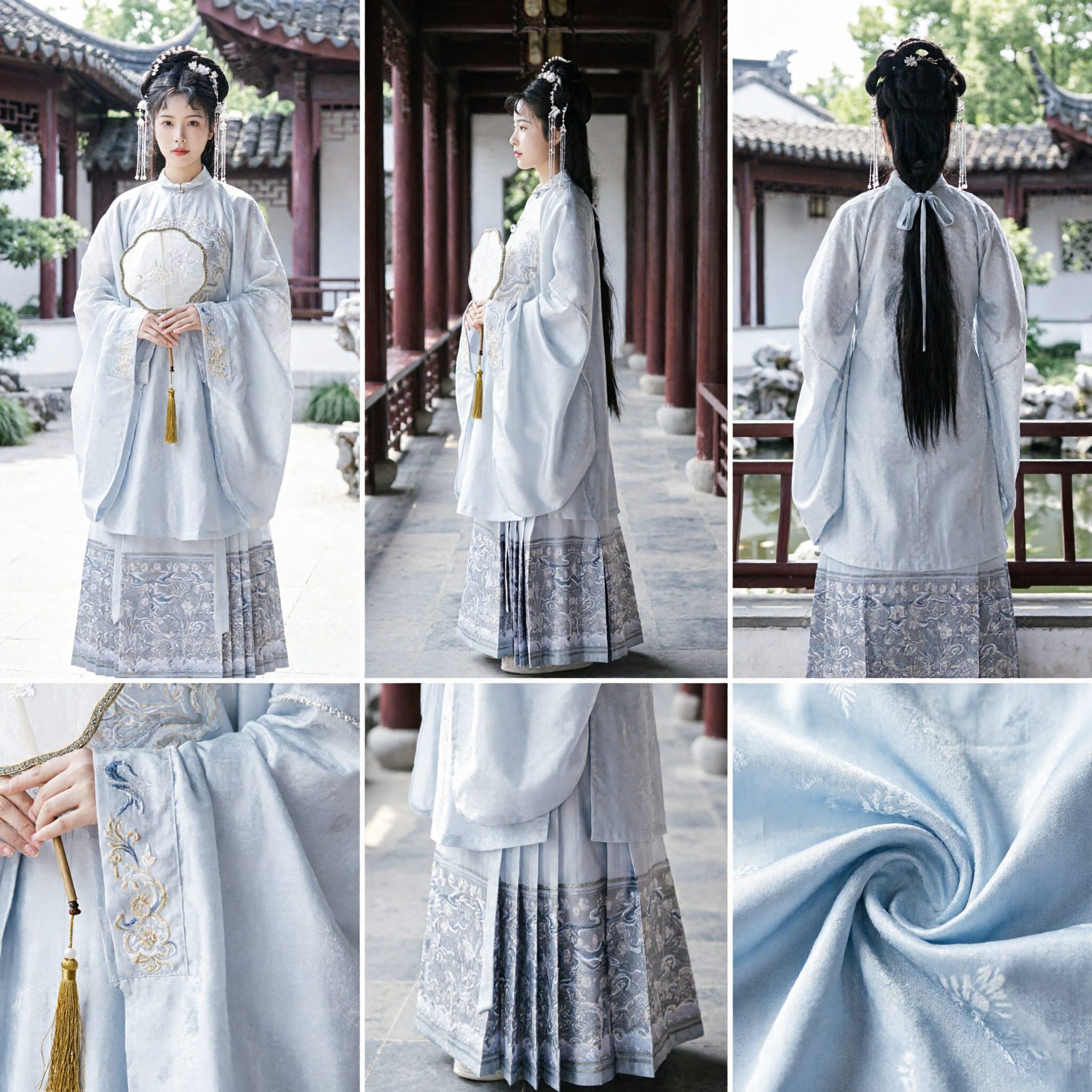 Traje Antiguo Tradicional Chino Hanfu para Mujeres de la Dinastía Ming, Conjunto de Túnica Blanca y Falda Plisada para Cosplay - Asian Costume