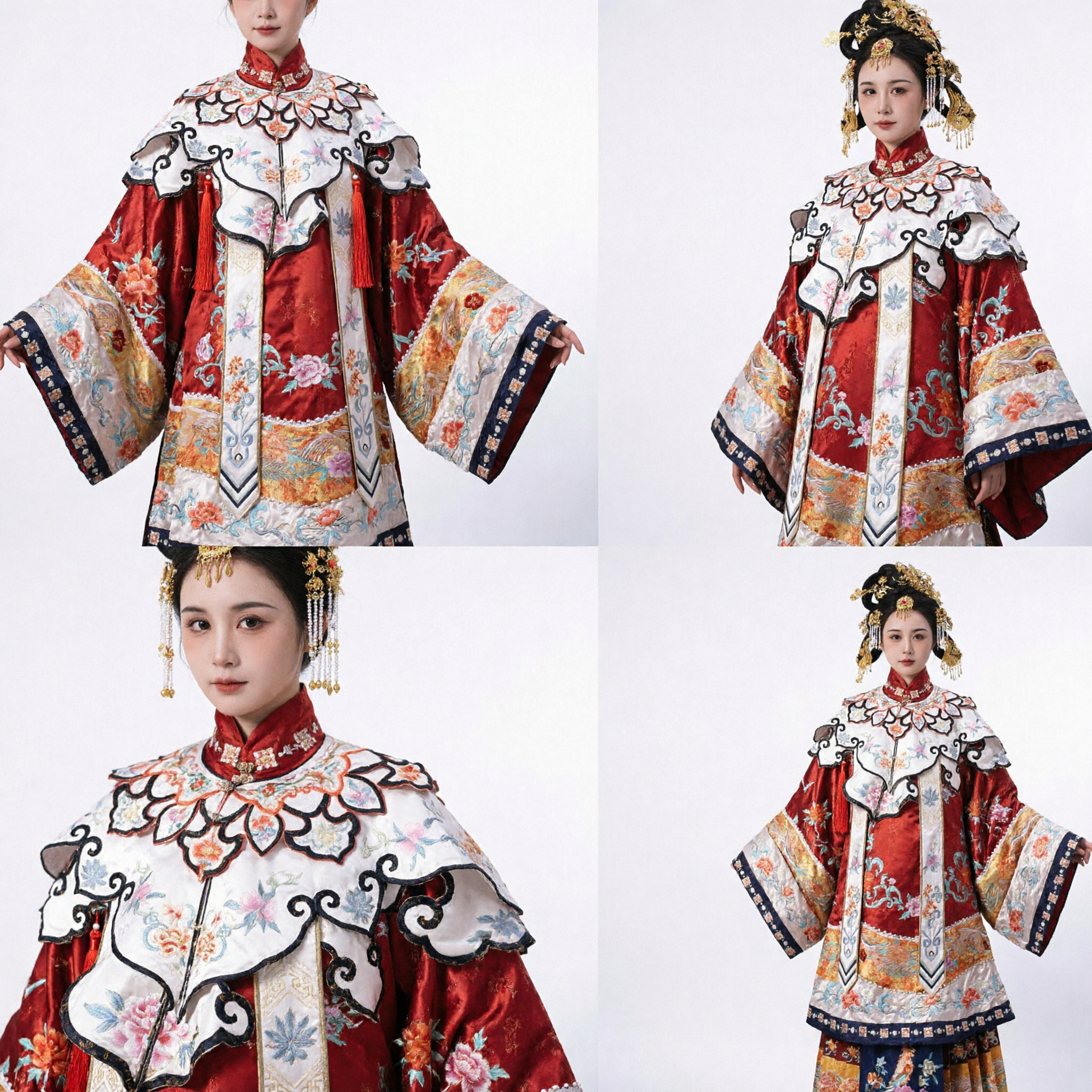 Traditional Chinese Ming Dynasty Hanfu Wedding Dress Red Embroidered Ancient Costume for Women Formal Occasions - Asian Costume