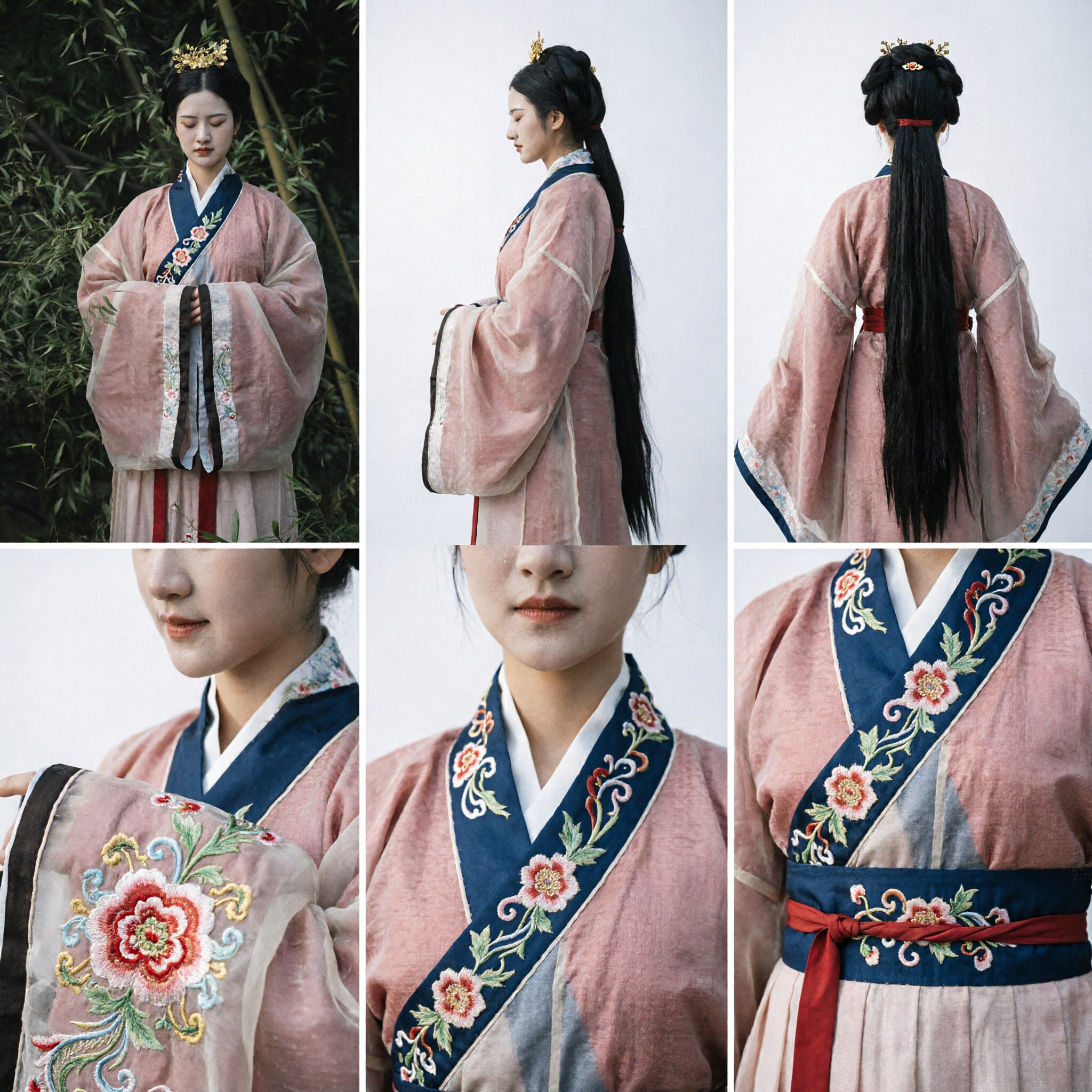 Tradycyjny Chiński Hanfu Różowy Prześwitujący Płaszcz dla Kobiet Starożytny Strój Historyczny do Cosplayu i Fotografii - Asian Costume