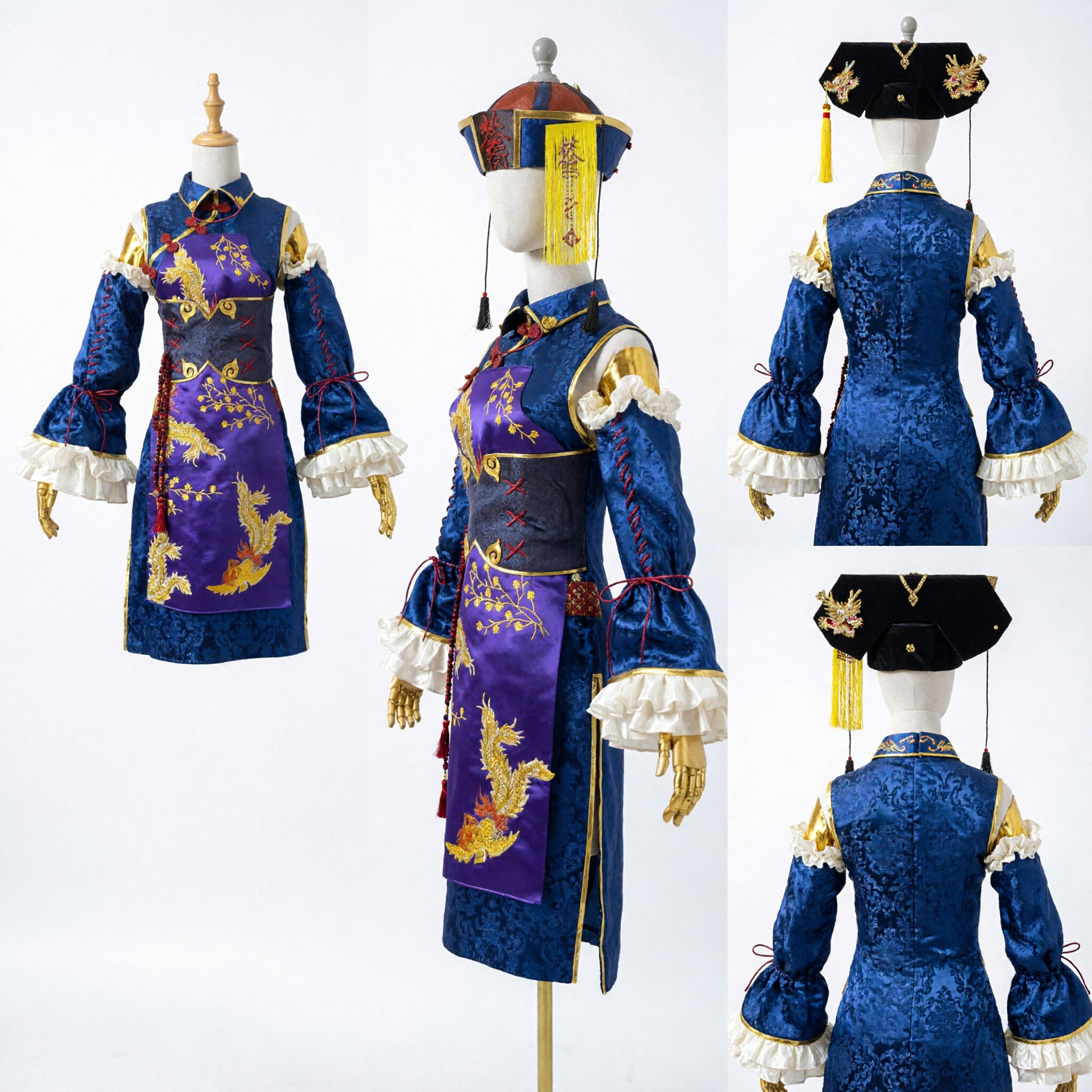 Traje de Cosplay de Jiangshi Chino (Vampiro Saltarín) para Mujer, Túnica Estilo Oficial de la Dinastía Qing - Asian Costume