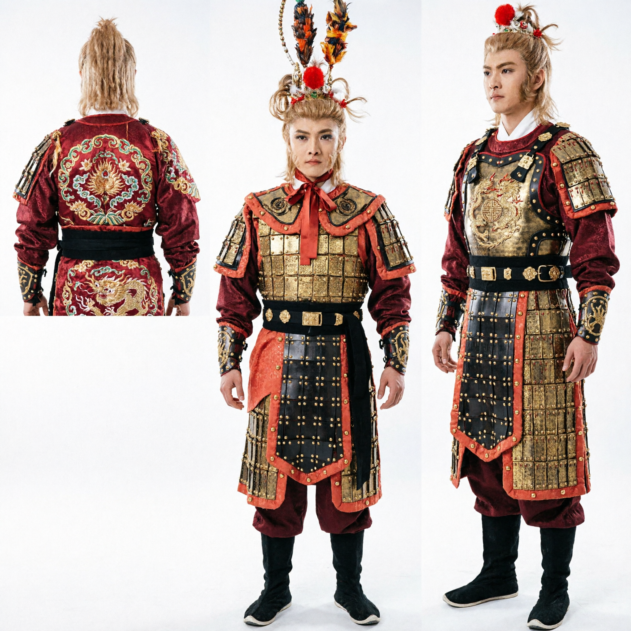 Costume traditionnel du Roi Singe Sun Wukong Ensemble d'armure complet pour cosplay masculin du Voyage vers l'Ouest - Asian Costume