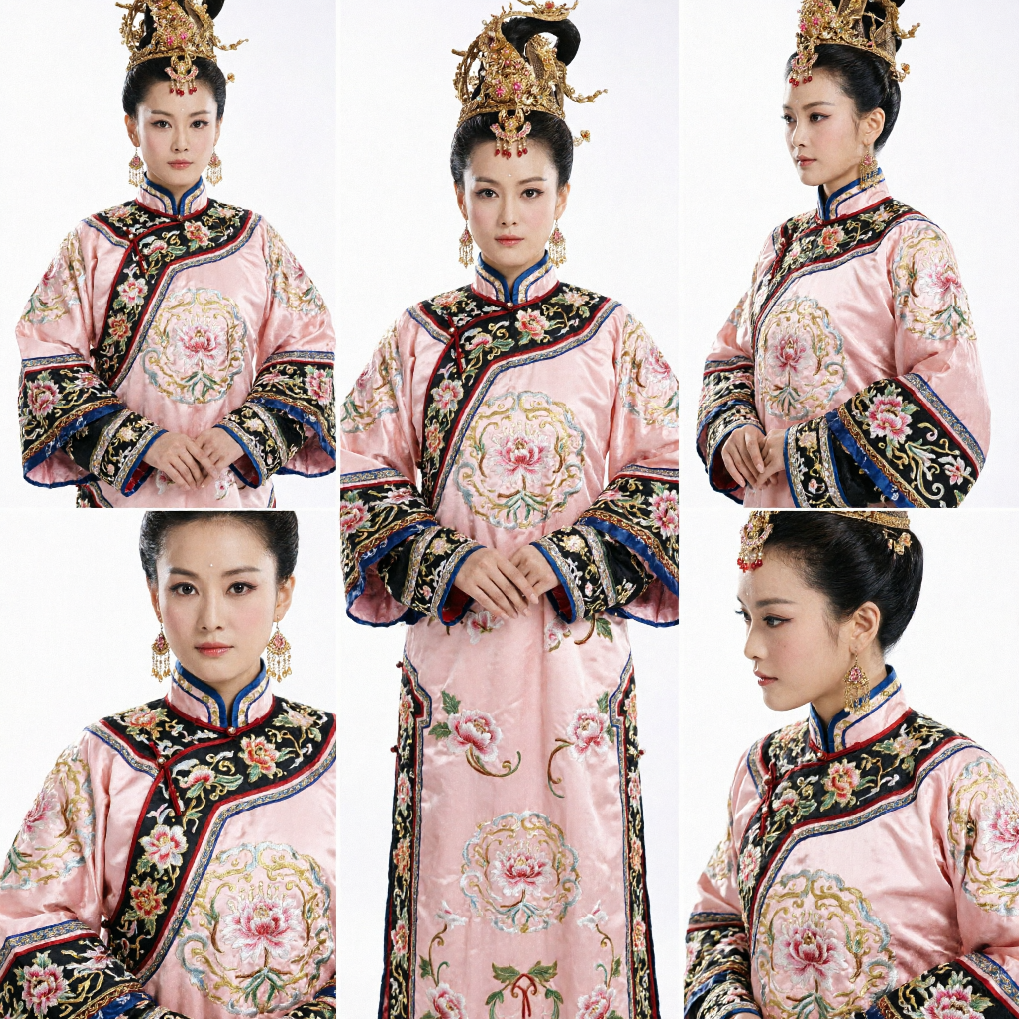 تاج العنقاء الذهبي الفاخر على طراز القصر الصيني القديم: مجوهرات شعر زفاف للعروض النسائية - Asian Costume