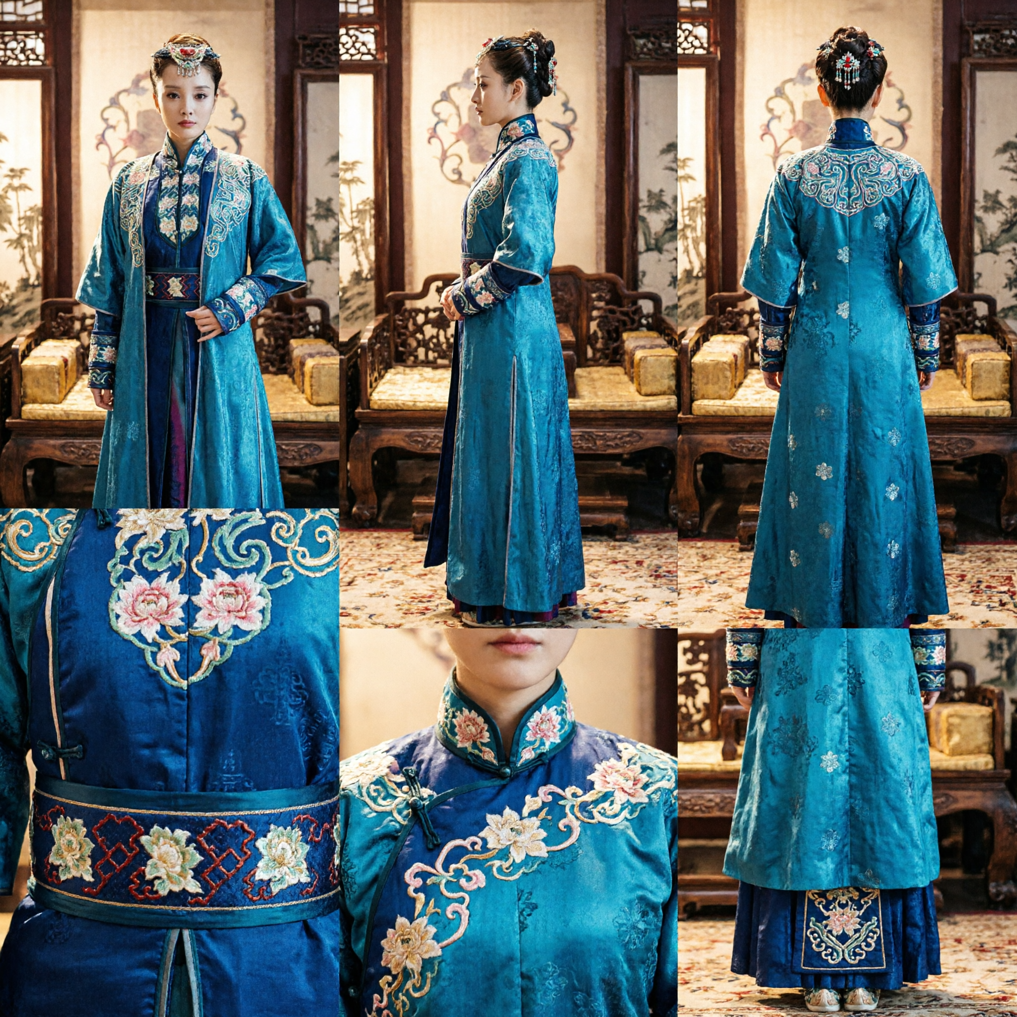 Traje Hanfu Azul Chinês Antigo, Vestido Tradicional Bordado de Princesa ou Dama Nobre para Cosplay Histórico Feminino - Asian Costume