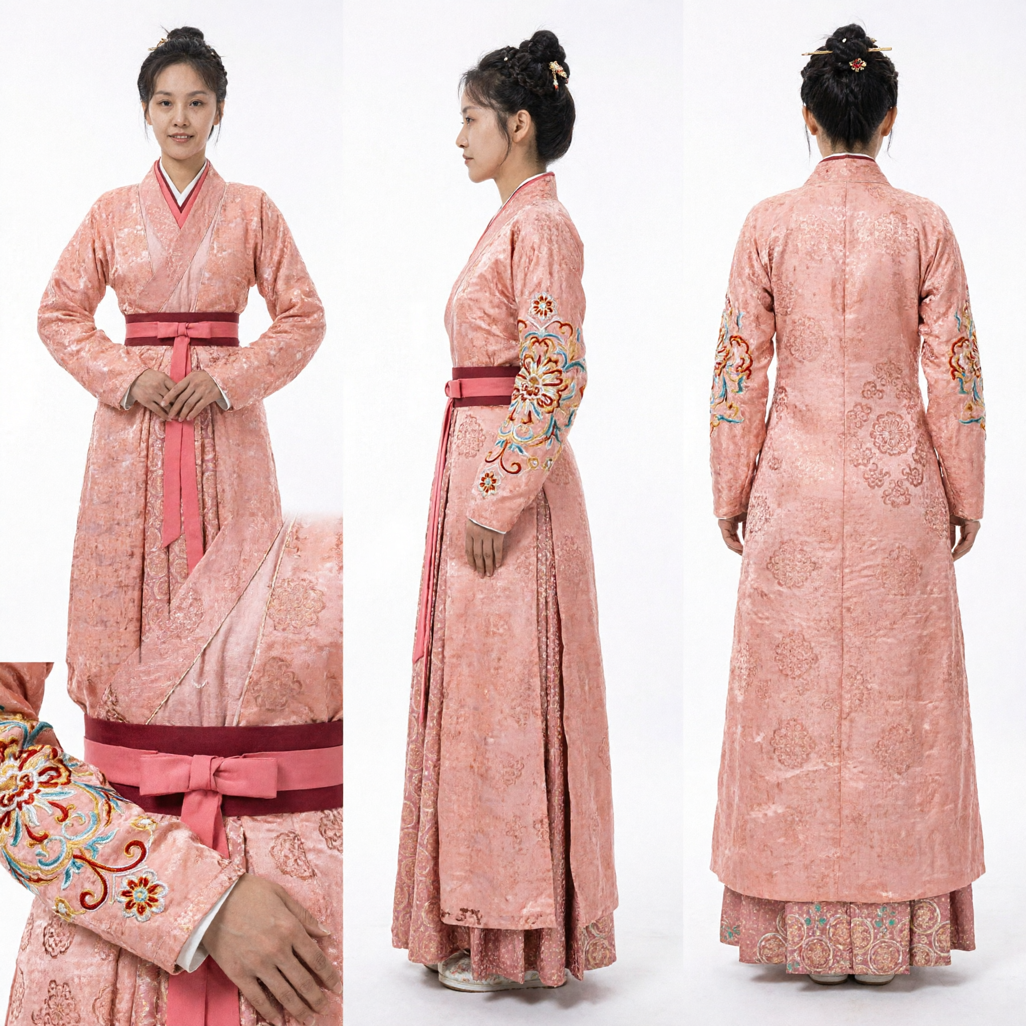 Traje Chinês Antigo, Vestido Hanfu Rosa Tradicional para Mulheres, para Drama Histórico e Eventos de Cosplay - Asian Costume
