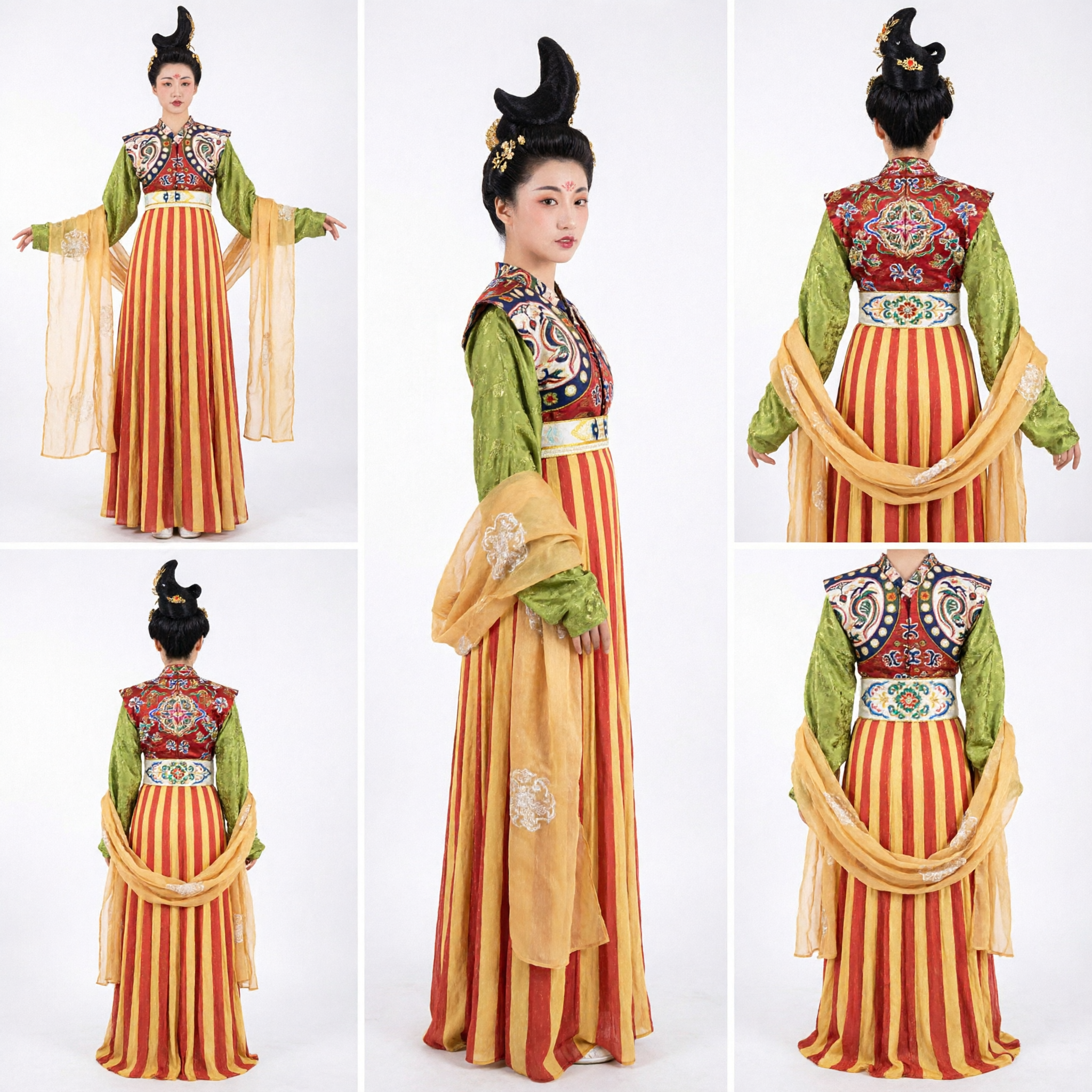 Traje de Dama de Palacio de la Dinastía Tang China Antigua Vestido Tradicional Hanfu para Mujeres en Presentación de Danza - Asian Costume