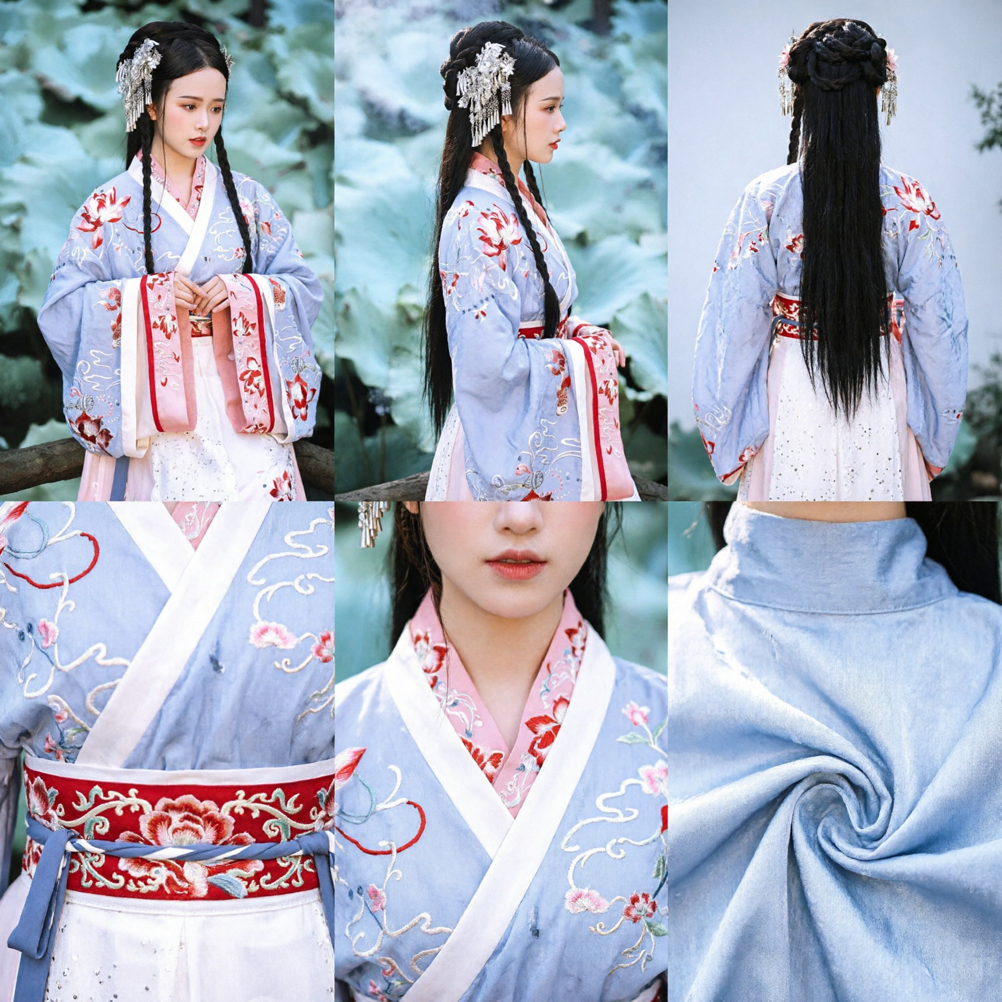 Costume Hanfu chinois ancien pour femmes, robe traditionnelle de la dynastie Han, tenue de cosplay de fée avec broderie de lotus - Asian Costume
