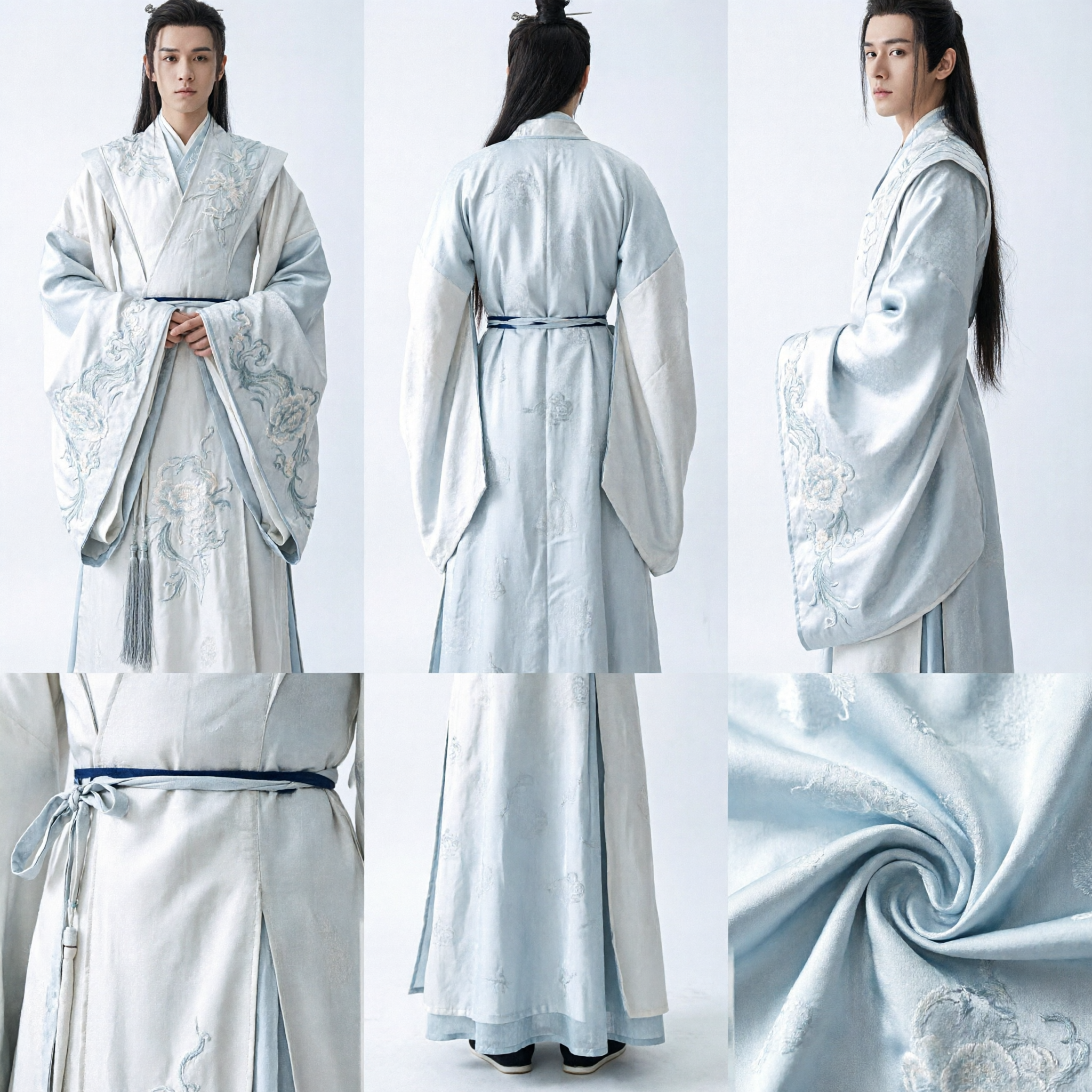 Traje Tradicional Chinês Hanfu para Homens Túnica de Espadachim Antigo Traje de Cosplay Wuxia Xianxia para Adultos - Asian Costume
