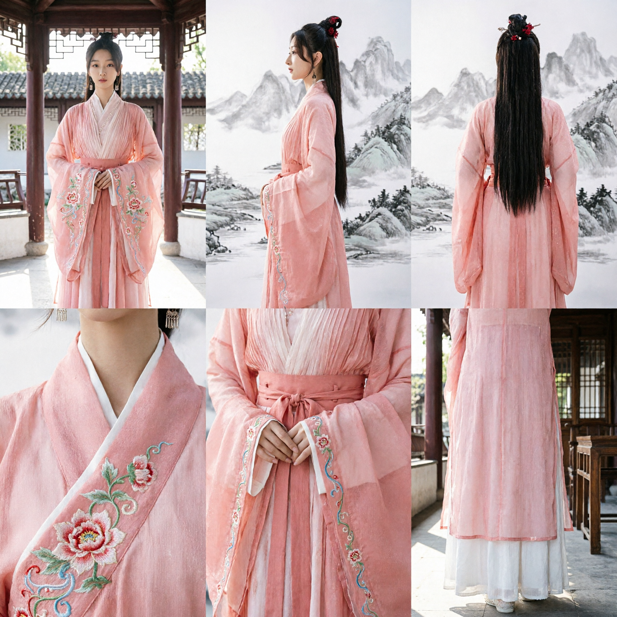 Elegant Pink Chinese Hanfu Traditional Ancient Fairy Dress Women Wuxia Costume Historical Cosplay - Asian Costume
