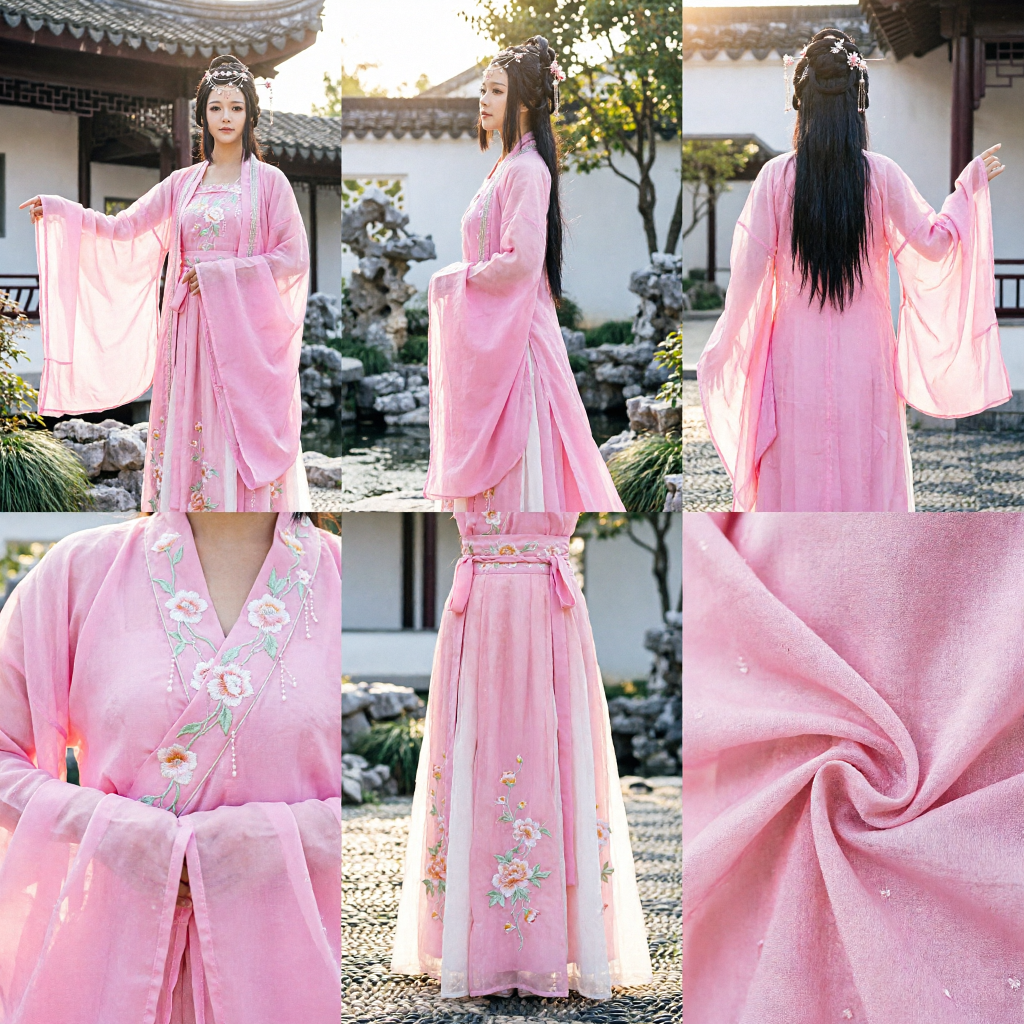 Różowa starożytna chińska suknia Hanfu, tradycyjny strój wróżki z dynastii Tang dla kobiet do występów scenicznych i cosplayu - Asian Costume