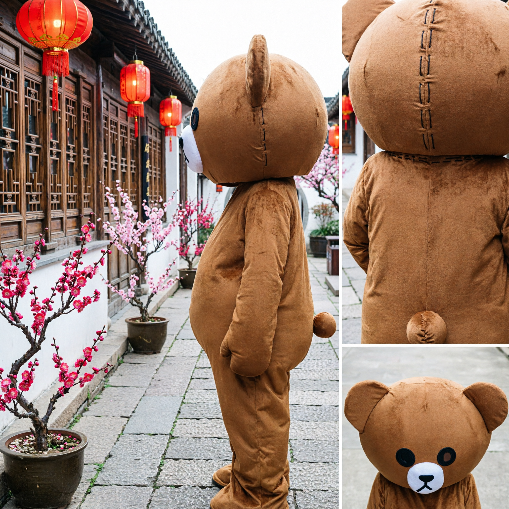 Traje de mascota de oso pardo para adultos, disfraz de muñeco caminante para eventos temáticos, desfiles y promociones - Asian Costume
