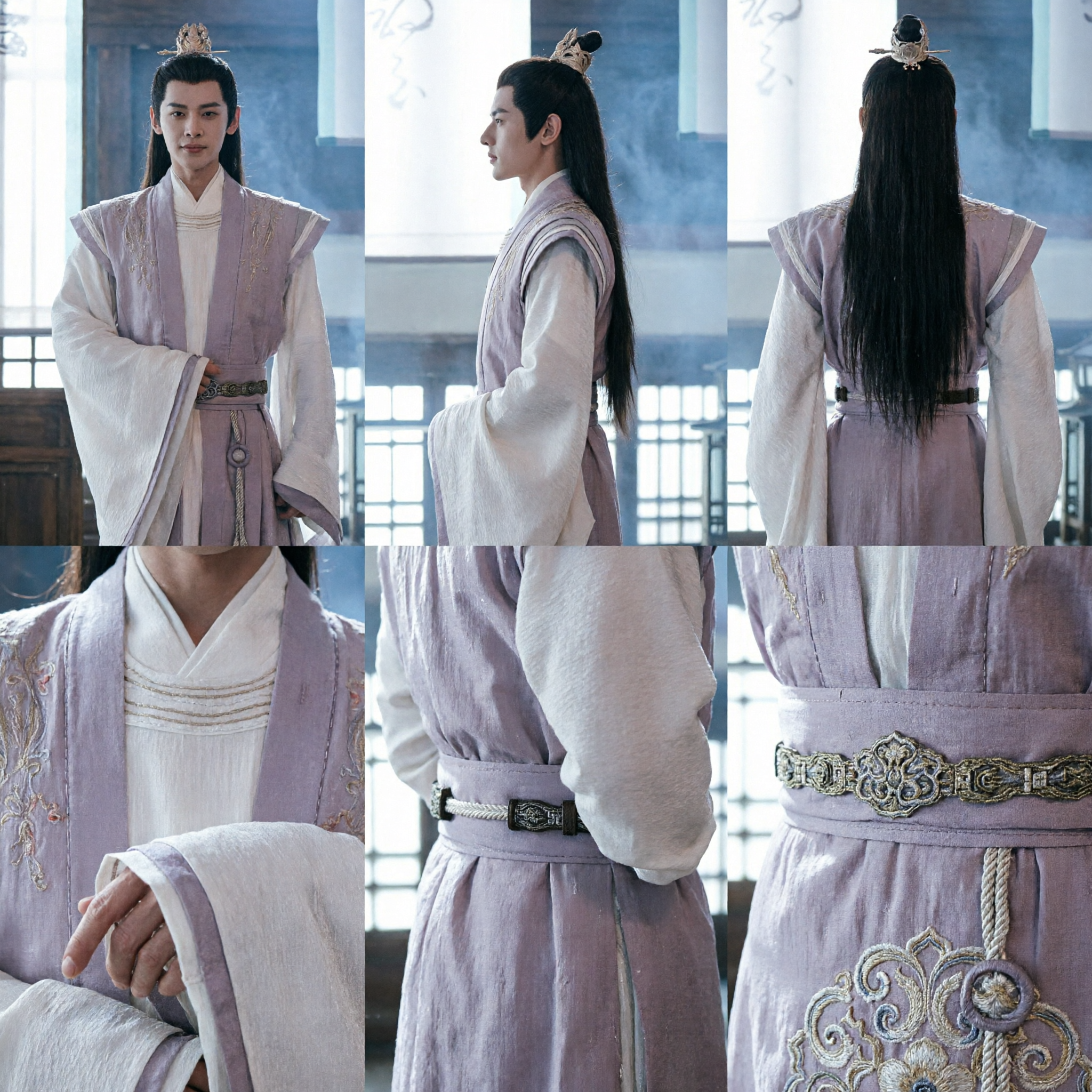 男性用 伝統中国漢服コスチューム 古代剣士 ベージュローブ 仙侠コスプレ完全衣装セット - Asian Costume