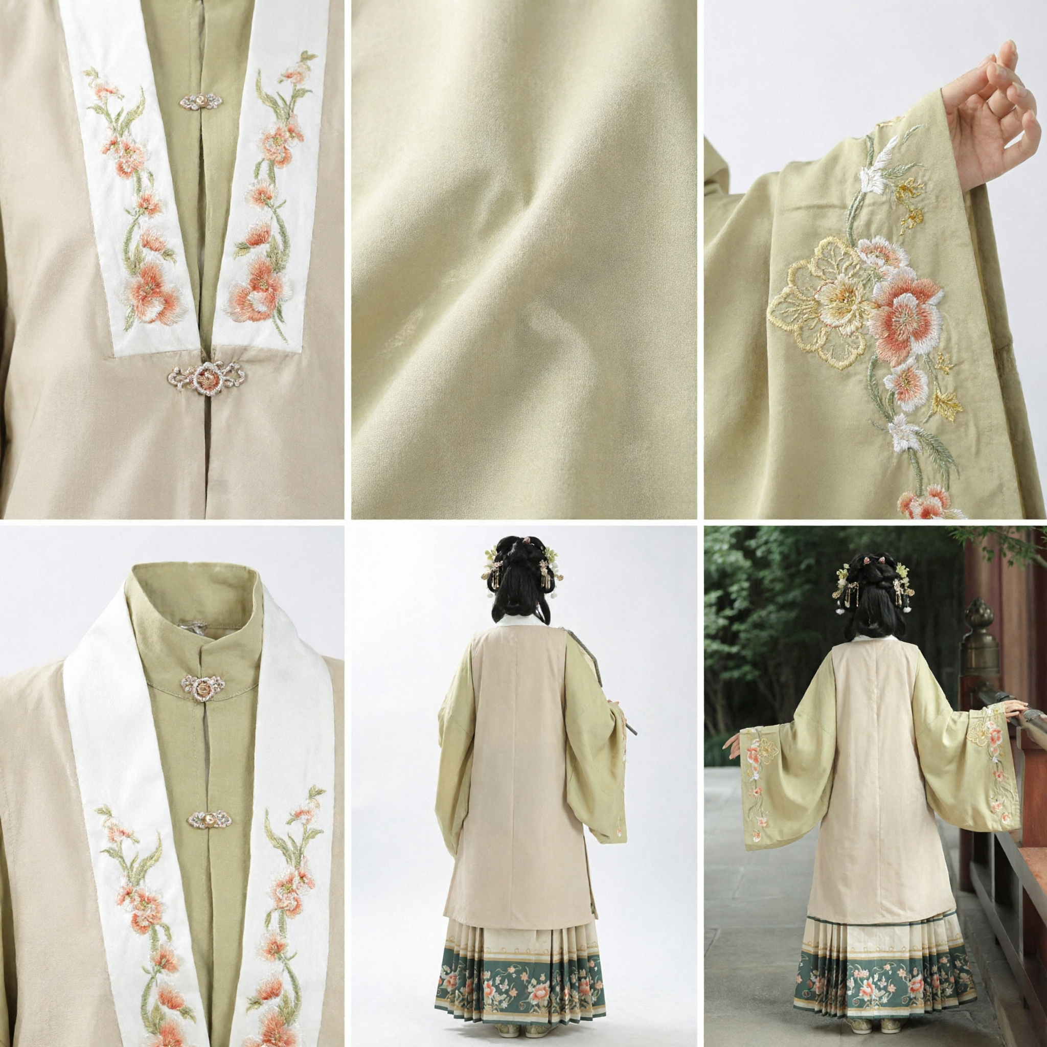 Tradycyjny Komplet Hanfu z Dynastii Ming dla Kobiet z Haftowaną Kurtką Beizi i Plisowaną Spódnicą Mamianqun - Asian Costume