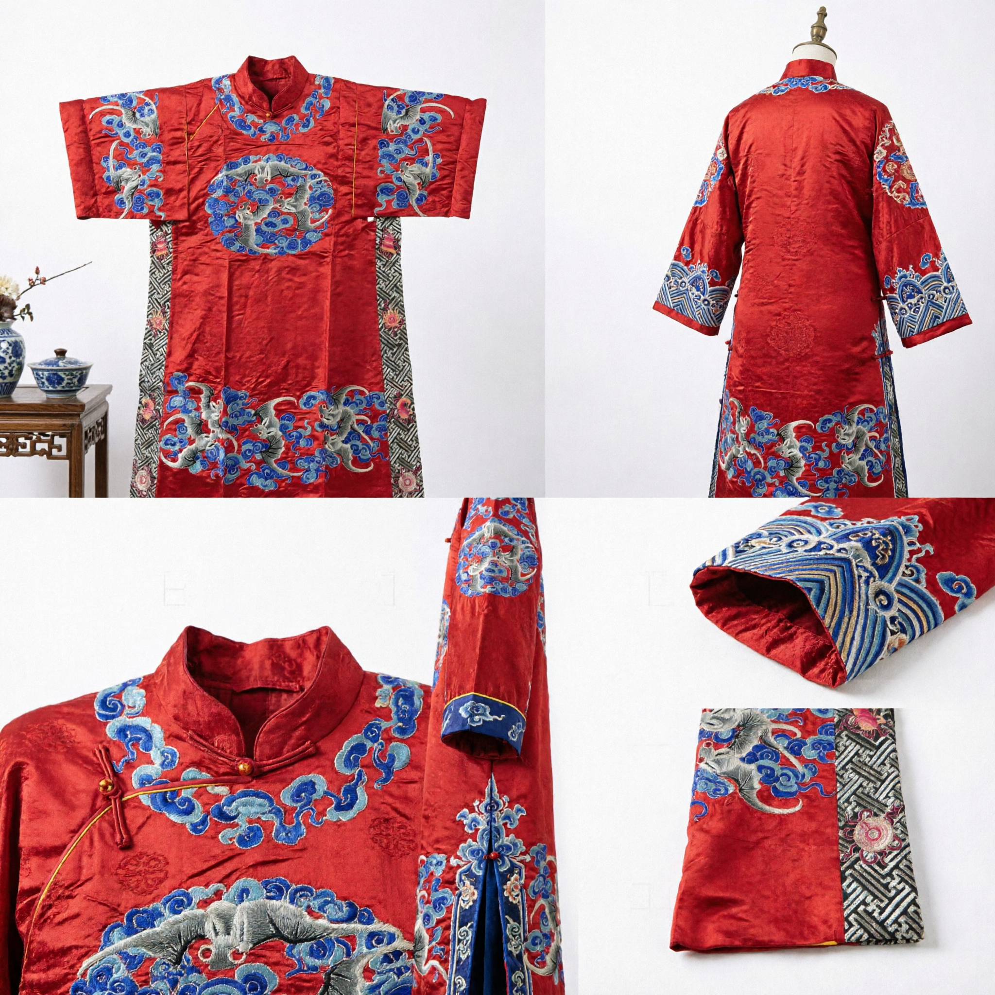 Traje de Túnica de Dragón Rojo de la Ópera de Pekín China Tradicional, Ropa Antigua de Emperador o Funcionario para Representaciones Escénicas - Asian Costume