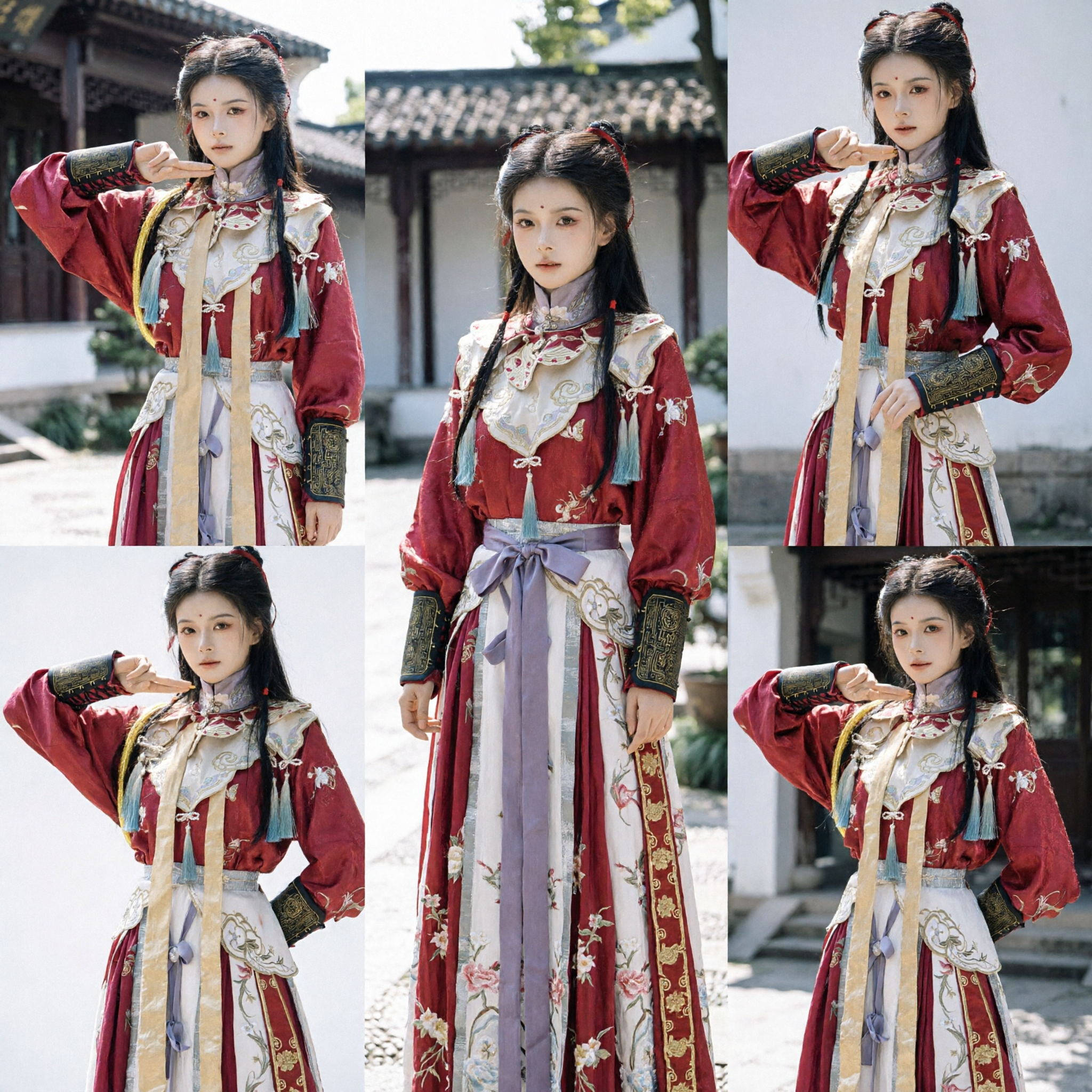伝統的中国赤漢服コスチューム 女性用唐時代仙女ドレス刺繍コスプレ衣装 公演用 - Asian Costume