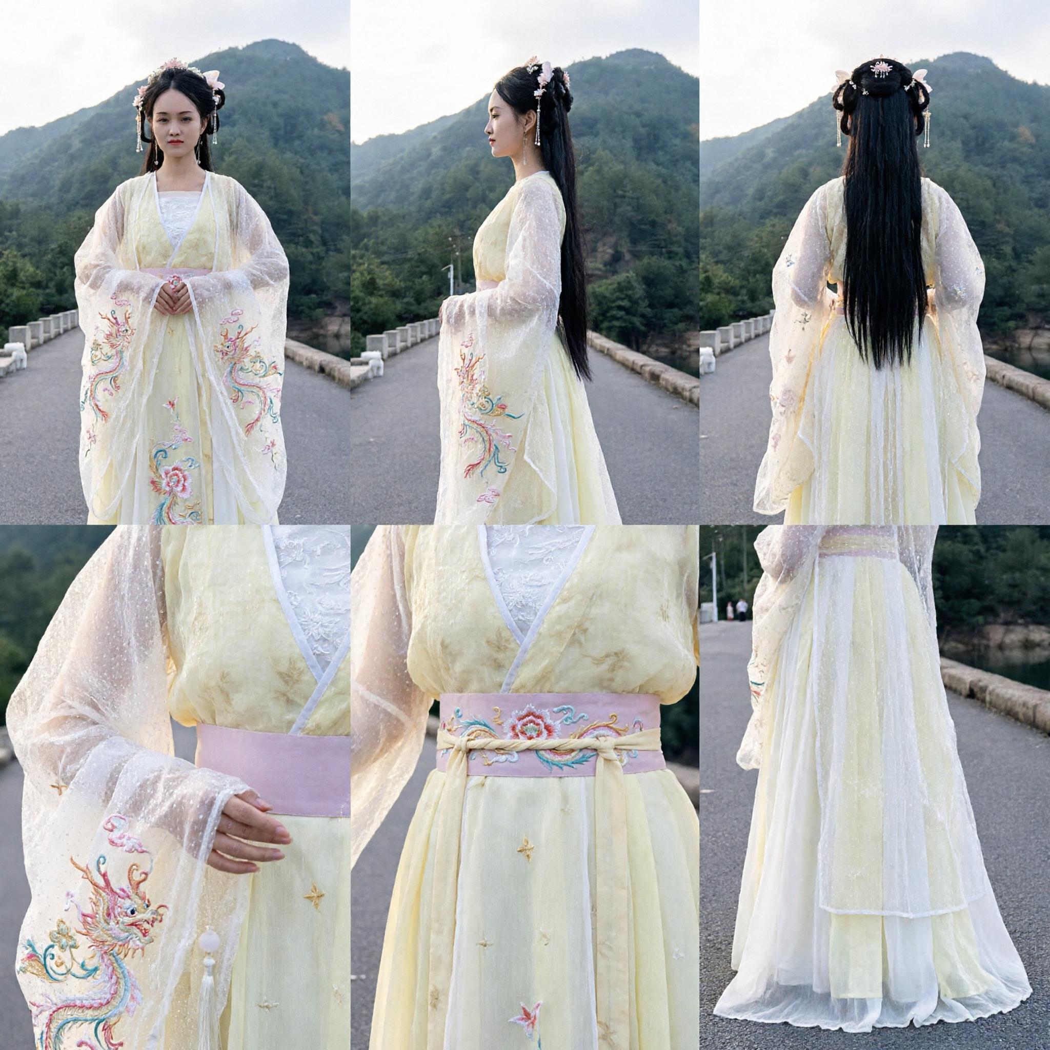 Elegant Lichtgeel Chinese Hanfu Traditioneel Kostuum Oud Feeënjurk voor Vrouwen Fotografie Cosplay Optreden - Asian Costume