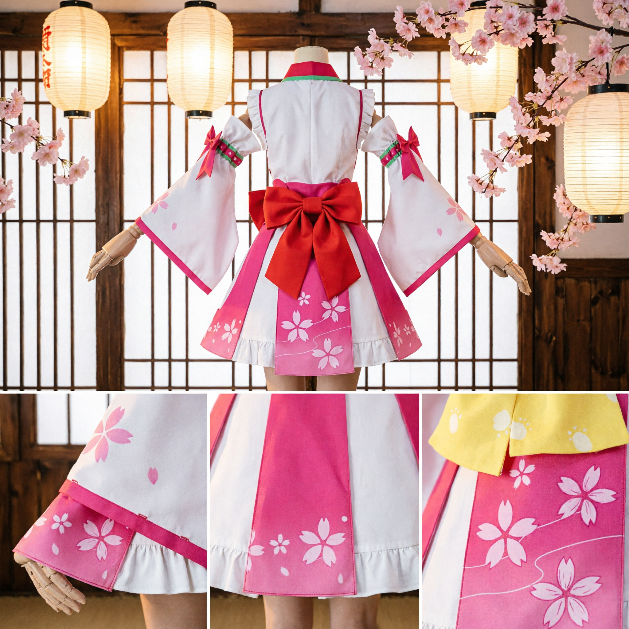 Costume de Fée Ancienne Chinoise pour Fille Rose et Blanc Robe Hanfu Cerisier en Fleurs Tenue de Cosplay et de Spectacle - Asian Costume