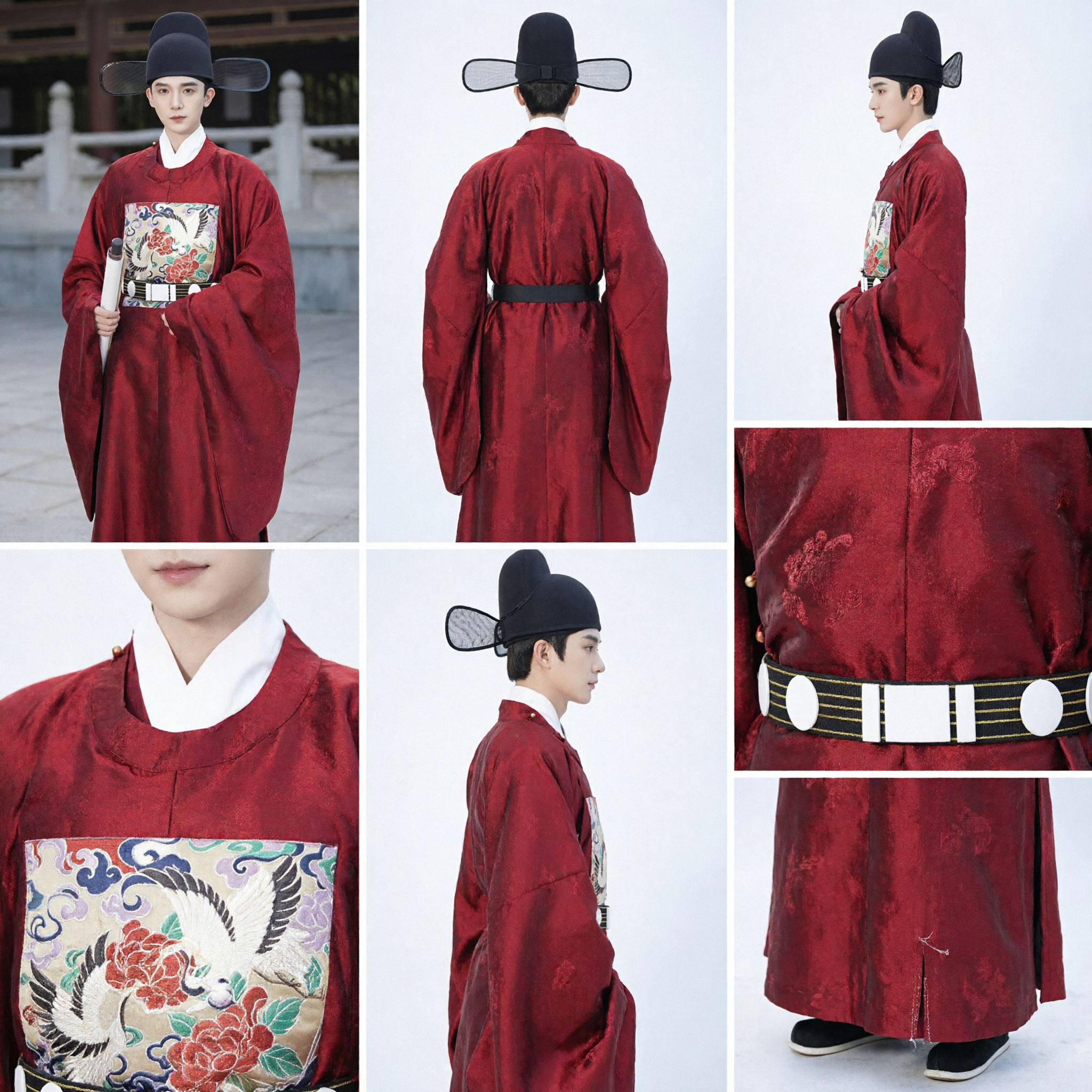 Antico Costume Cinese Hanfu Dinastia Ming Mantello Rosso da Ufficiale Abbigliamento Tradizionale da Studioso per Uomini Cosplay - Asian Costume