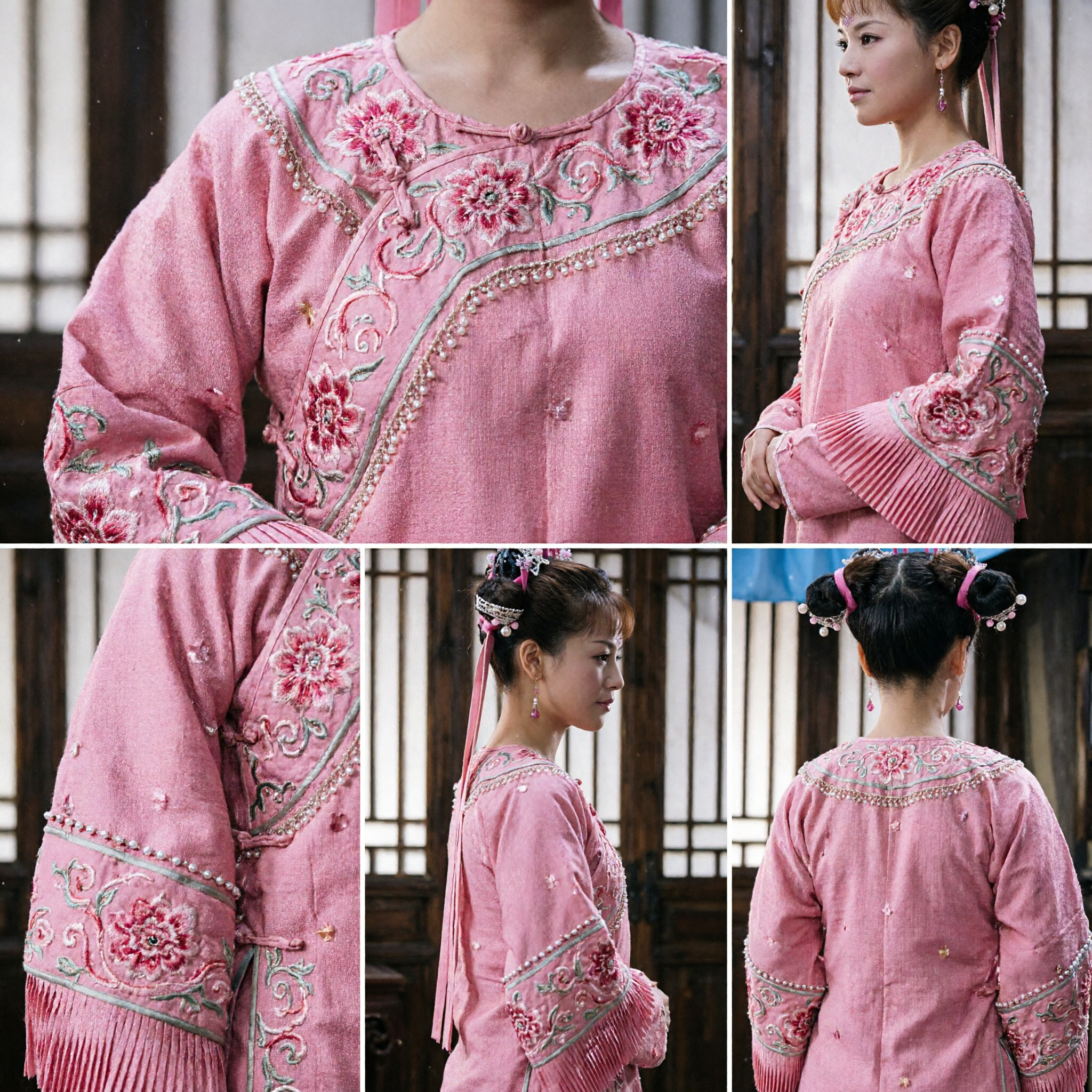 Copricapo Tradizionale Cinese Hanfu Elegante, con Nastri Rosa e Filigrana d'Argento per Cosplay Drammatico e Festival Culturali - Asian Costume