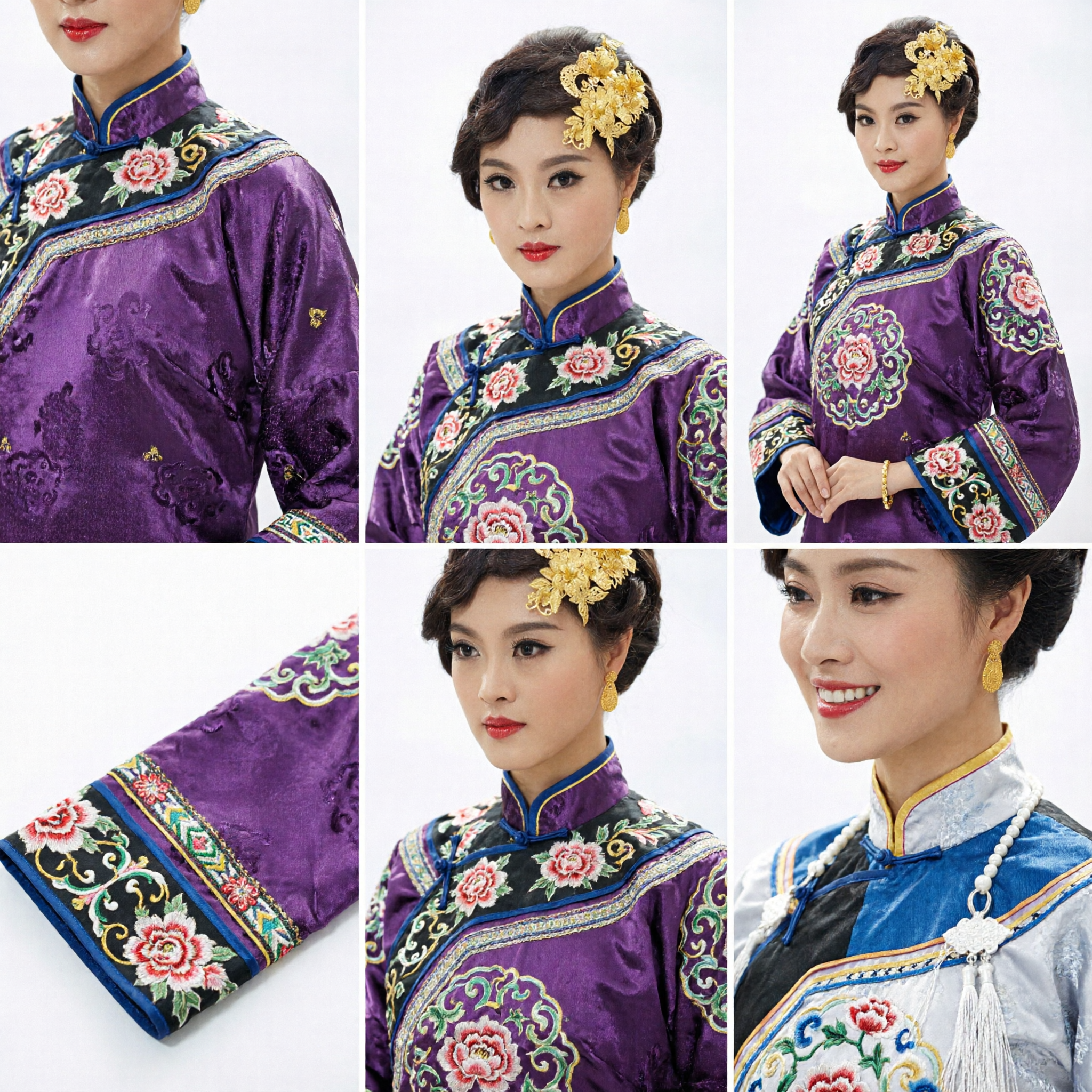 Vintage-Goldblumen-Haarclip Elegantes Hochzeitsbräute-Kopfstück Retro-Seitenkamm für Frauen - Asian Costume