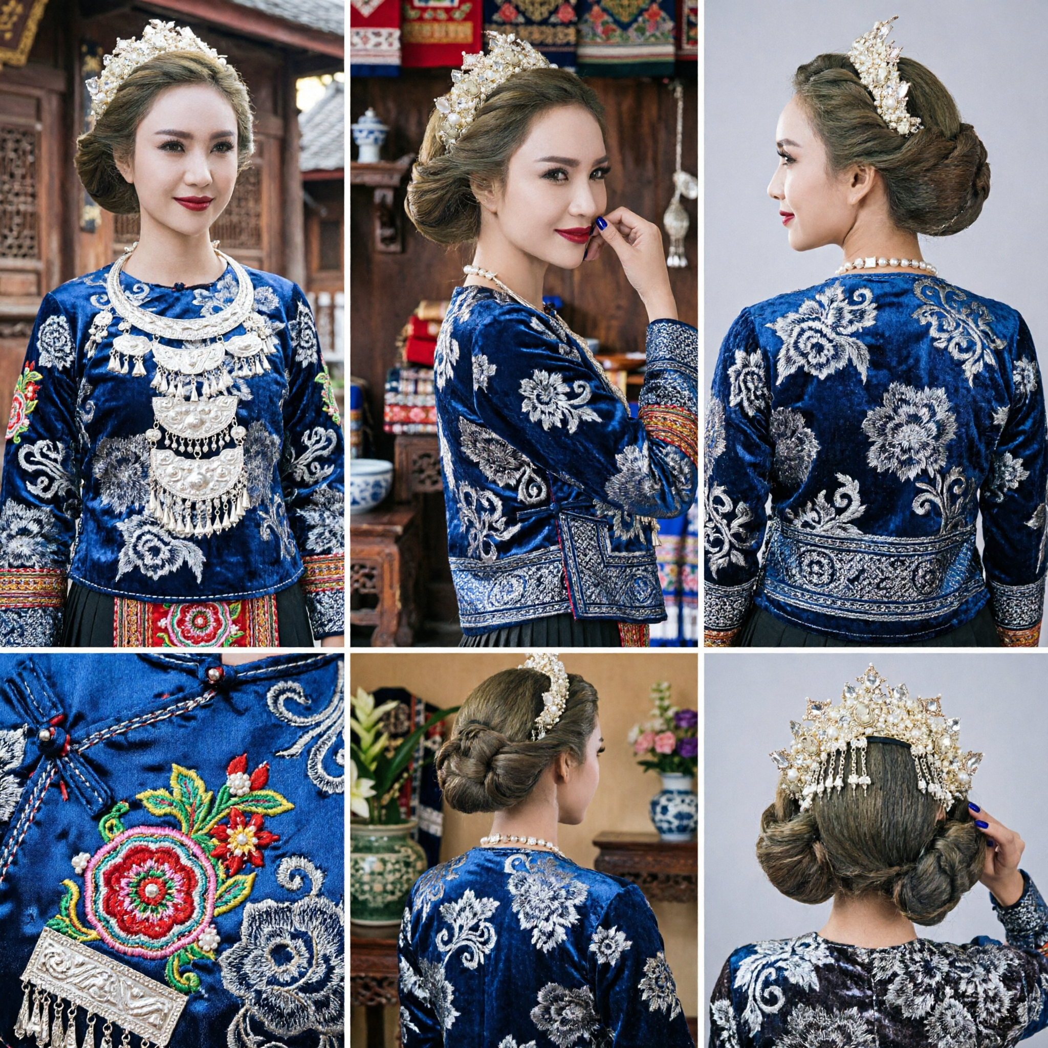 ヴィンテージゴールドパール・クリスタル冠ティアラ 花嫁・婚礼・パーティー・プロム髪飾り - Asian Costume