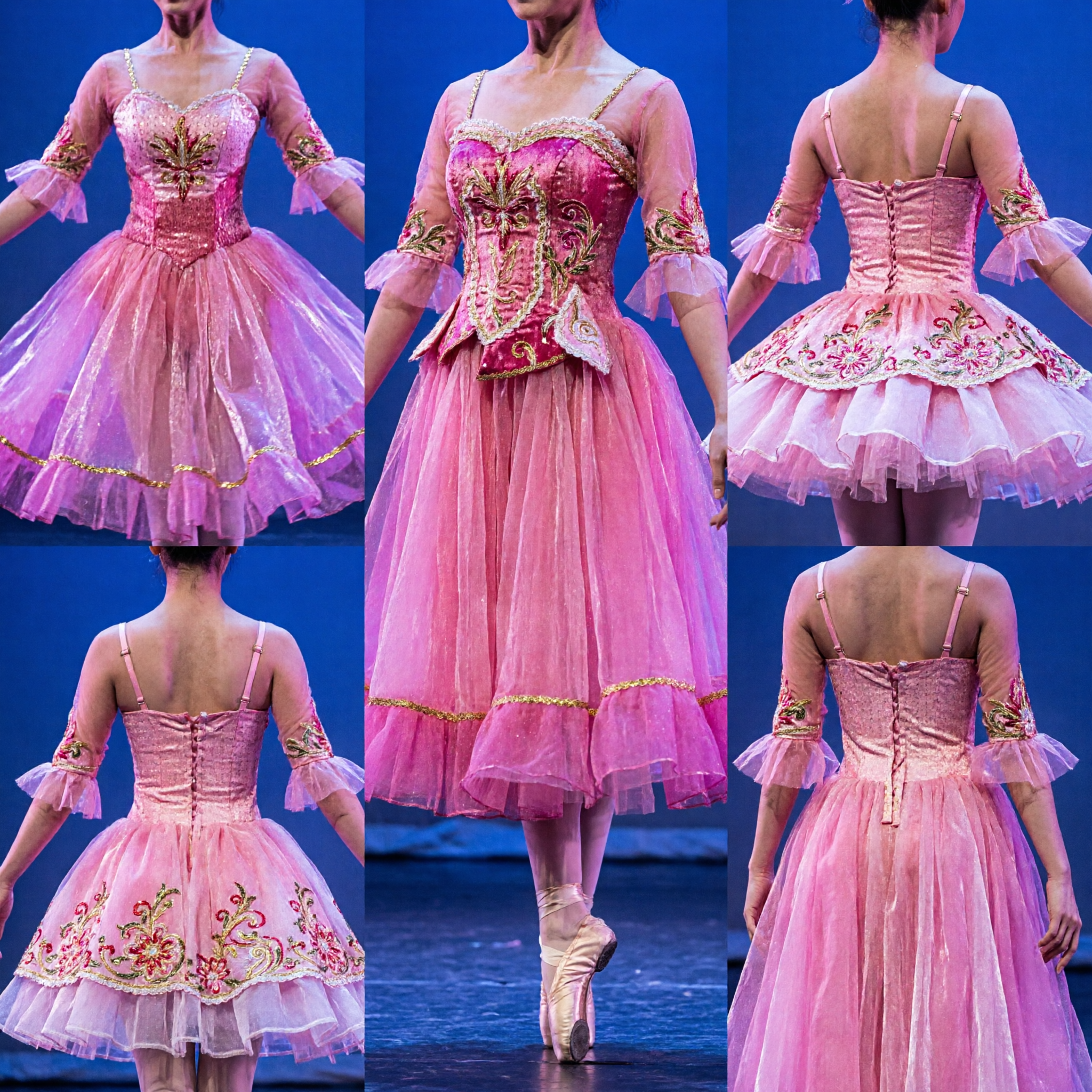 زي الرقص الكلاسيكي الصيني الوردي للنساء - فستان مجموعة الأداء المسرحي الشعبي التقليدي - Asian Costume