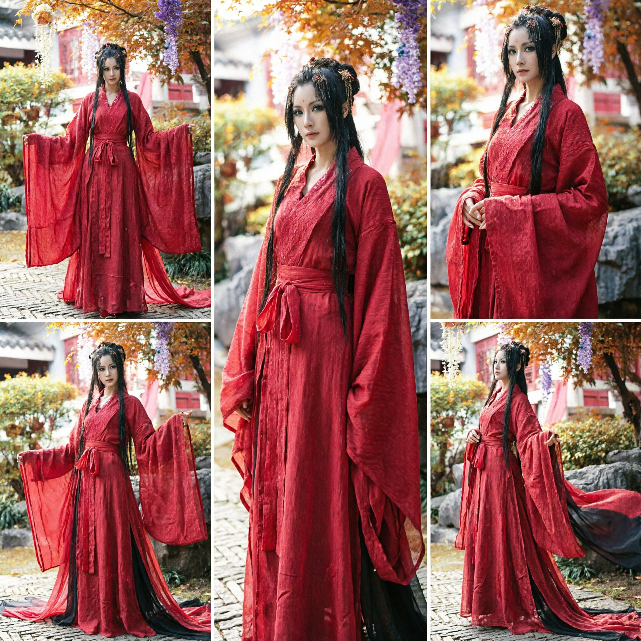 Traditionelles chinesisches rotes Hanfu antikes Feenkostüm für Frauen Cosplay-Fotografie-Auftrittskleid - Asian Costume