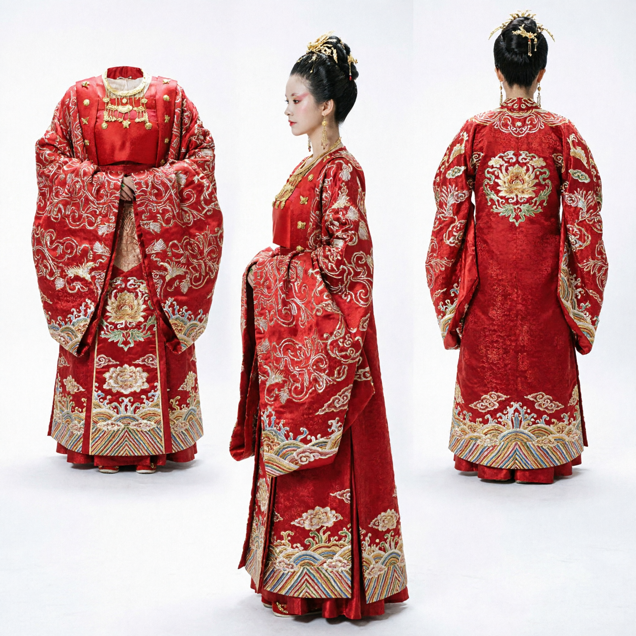 Traje Tradicional de la Emperatriz de la Dinastía Tang China Vestido Rojo Hanfu Traje Antiguo de Dama del Palacio para Cosplay de Mujeres - Asian Costume