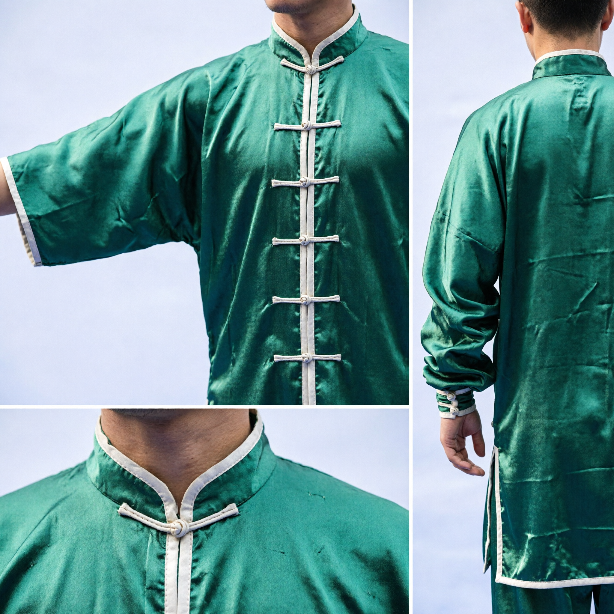 Professioneel Groen Chinese Kung Fu Uniform Heren Wushu Martial Arts Wedstrijd Optreden Kostuum Set - Asian Costume
