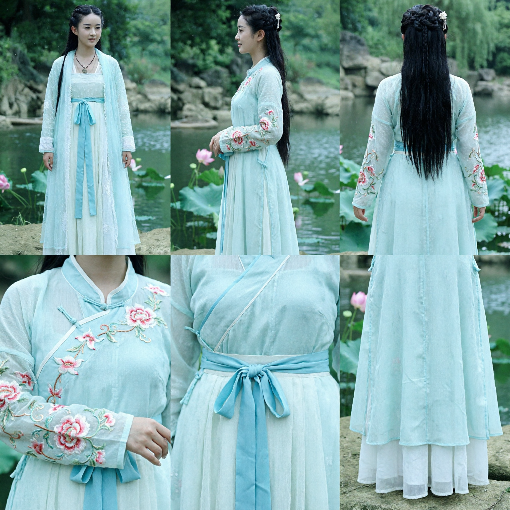Elegante Costume da Fata Antica Cinese, Abito Hanfu Azzurro per Donne, Outfit Tradizionale per Cosplay e Performance - Asian Costume
