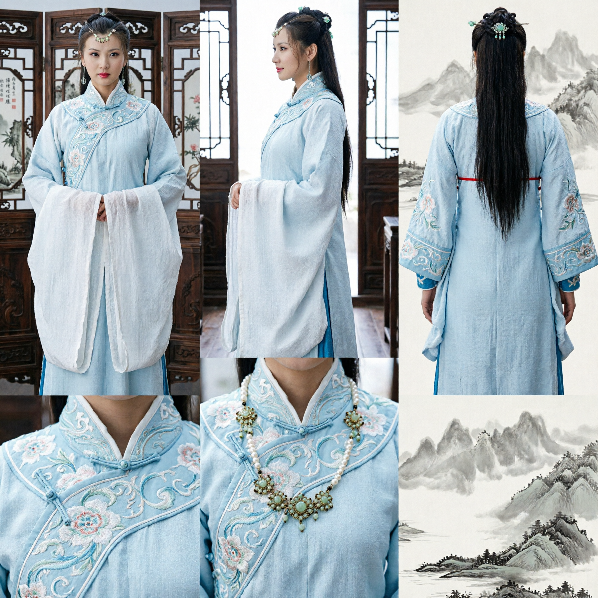 Élégante Chaîne de Front Perle Ancienne Chinoise Coiffure Bijou pour Femmes Hanfu Cosplay - Asian Costume