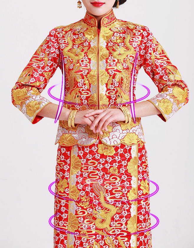 Chinese wedding dress traditional bridal costumes and hair accessories