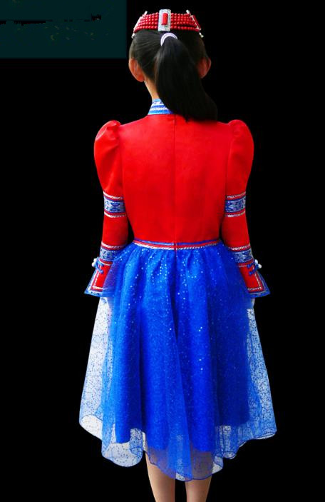 Traditional Chinese Mongol Nationality Dance Costume Mongols Folk Dance Robe Mongolian Minority  Costume and headwear