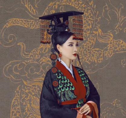 Chinese Ancient Court Queen Mother Black Dress Traditional Qin Dynasty Empress Dowager Costumes and Headpiece for Women