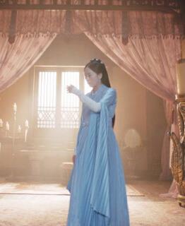 Drama Ever Night Ancient Chinese Court Princess Li Yu Blue Dress Traditional Tang Dynasty Royal Infanta Costumes for Women