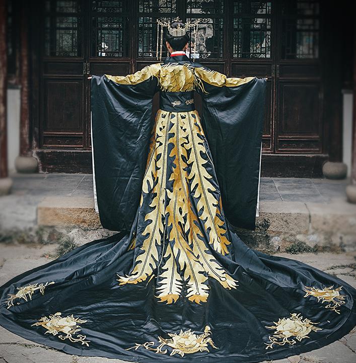 Chinese Drama Traditional Han Dynasty Court Queen Costumes Ancient Empress Black Hanfu Dress for Women
