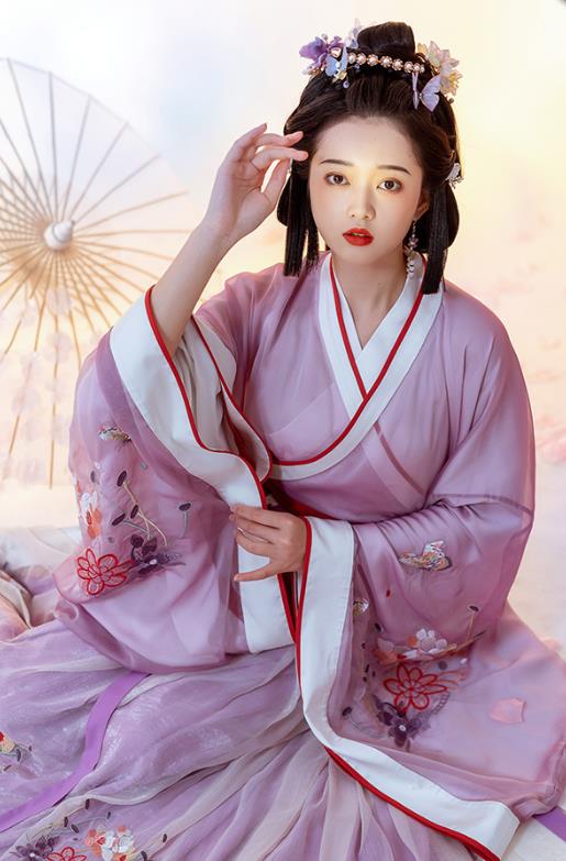 Traditional China Ancient Palace Beauty Purple Hanfu Dress Jin Dynasty Royal Princess Historical Clothing