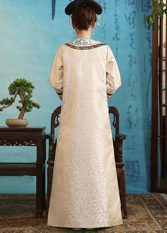 China Ancient Palace Lady Pink Dress Garment Traditional Qing Dynasty Manchu Princess Historical Clothing and Headpieces