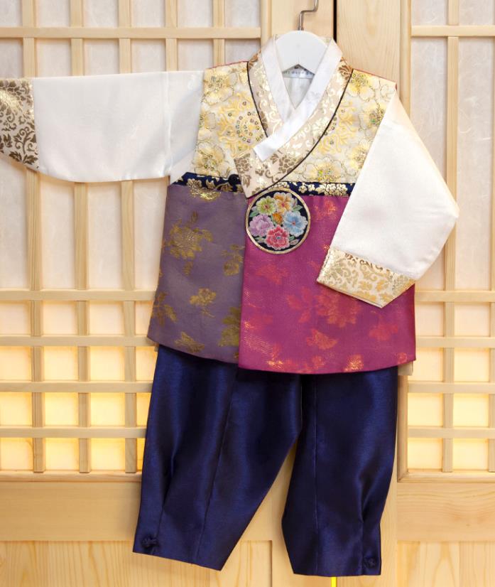Korea Children Garment Vest White Shirt and Navy Pants Boys Prince Birthday Hanbok Costumes Korean Traditional Fashion Clothing