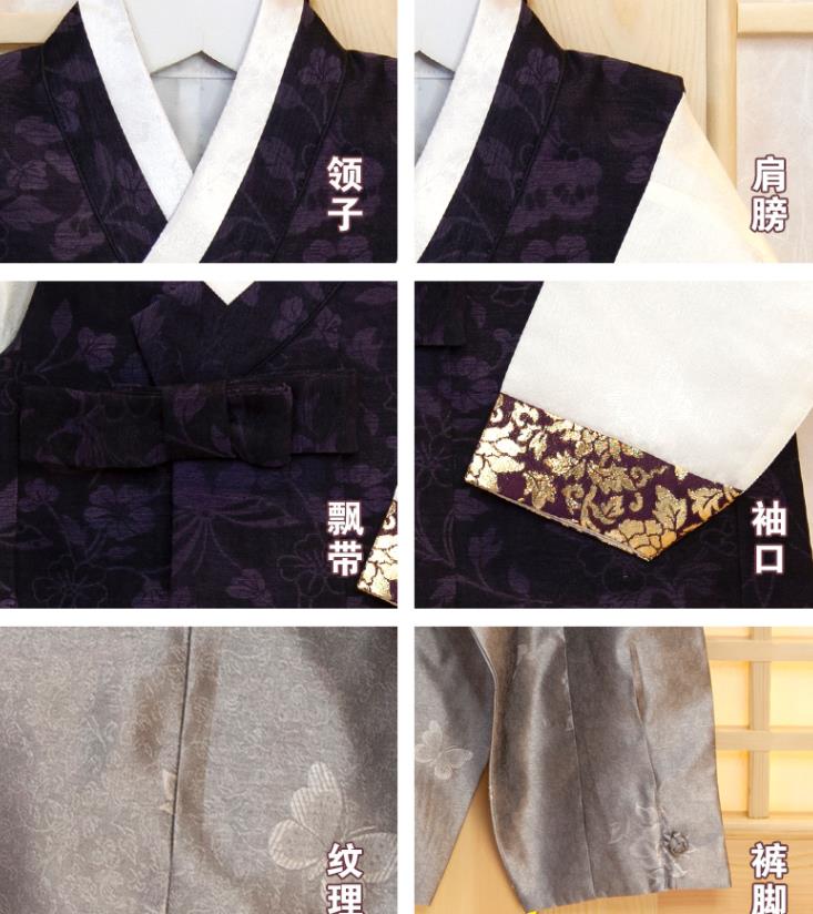 Korean Boys Prince Birthday Fashion Costumes Korea Traditional Hanbok Clothing Children Garment Black Vest White Shirt and Grey Pants