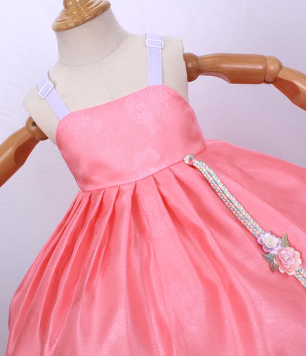 Traditional Korean Baby Princess Hanbok Clothing Children Girl White Blouse and Pink Dress Court Fashion Apparels