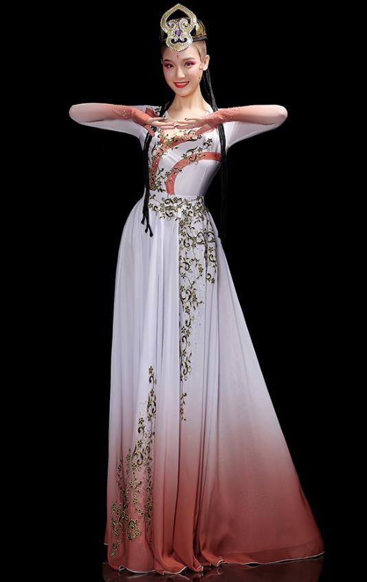 Chinese Uighur Ethnic Festival Performance Costumes Uyghur Nationality Dance Dress Outfits Xinjiang Minority Folk Dance Clothing