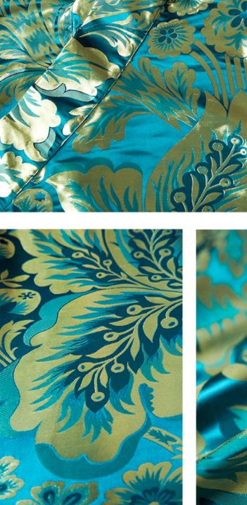 Chinese Ethnic Boys Performance Costume Zang Nationality Kid Solo Clothing Traditional Lake Blue Brocade Tibetan Robe