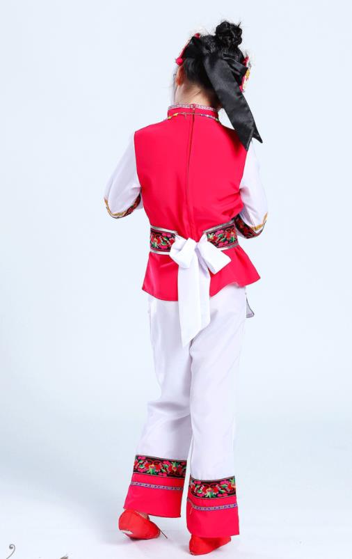 Chinese Bai Minority Folk Dance Clothing Yunnan Nationality Girl White Outfits Ethnic Festival Performance Costumes