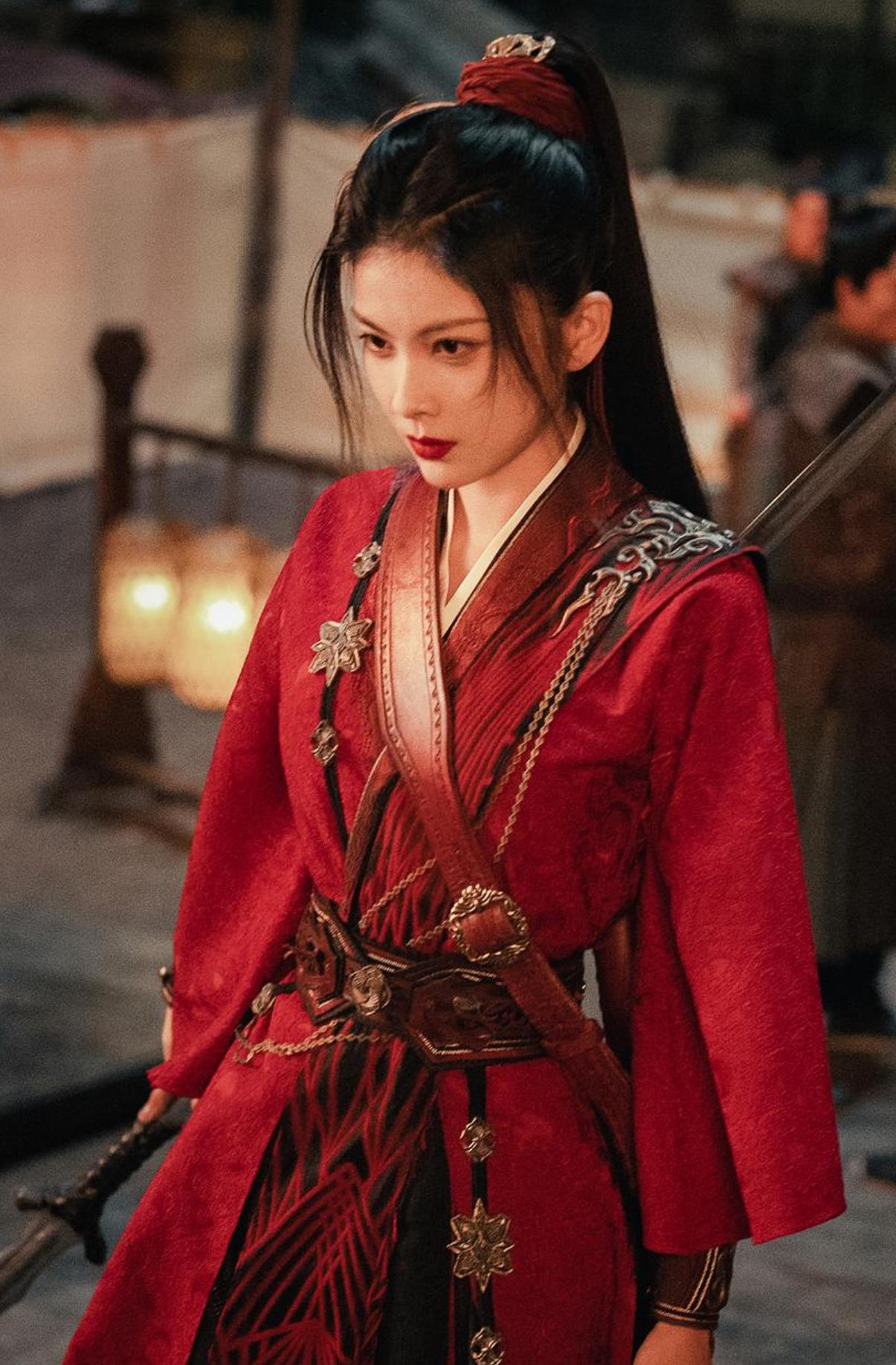 Traditional Red Hanfu Dress TV Series Guardians of the Dafeng Heroine Li Miao Zhen Costume Chinese Ancient Swordswoman Clothing